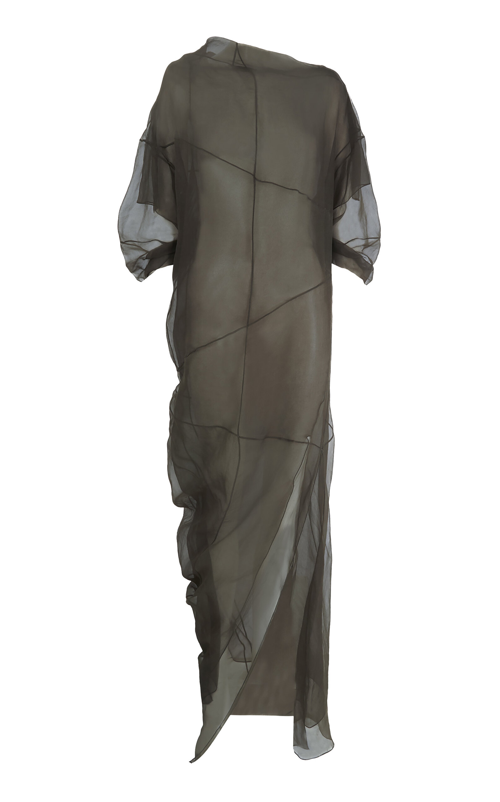 Cortana Elke Asymmetric Silk-Chiffon Maxi Dress