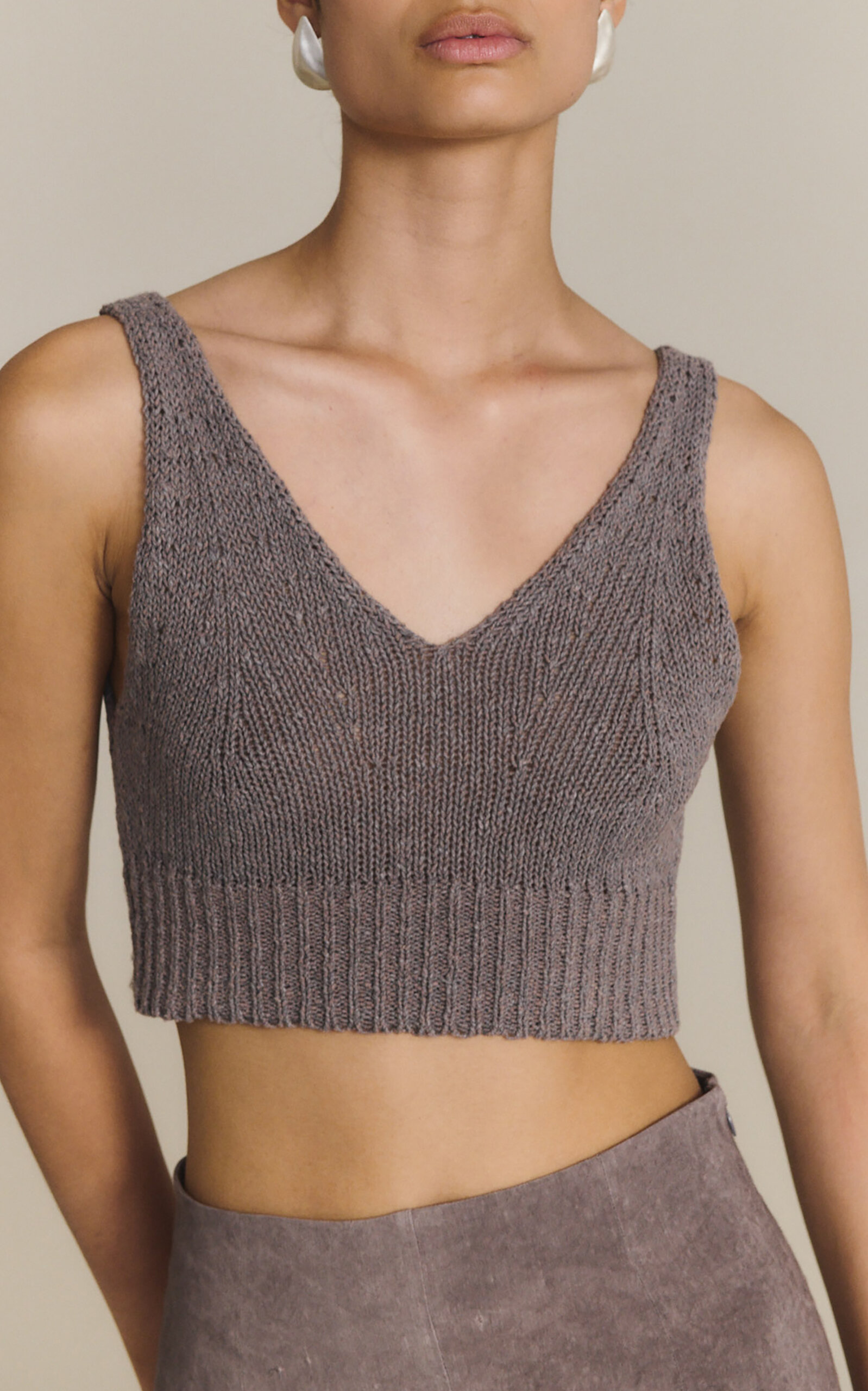 Cortana Sylvia Cropped Cotton-Blend Top - Women's Clothing