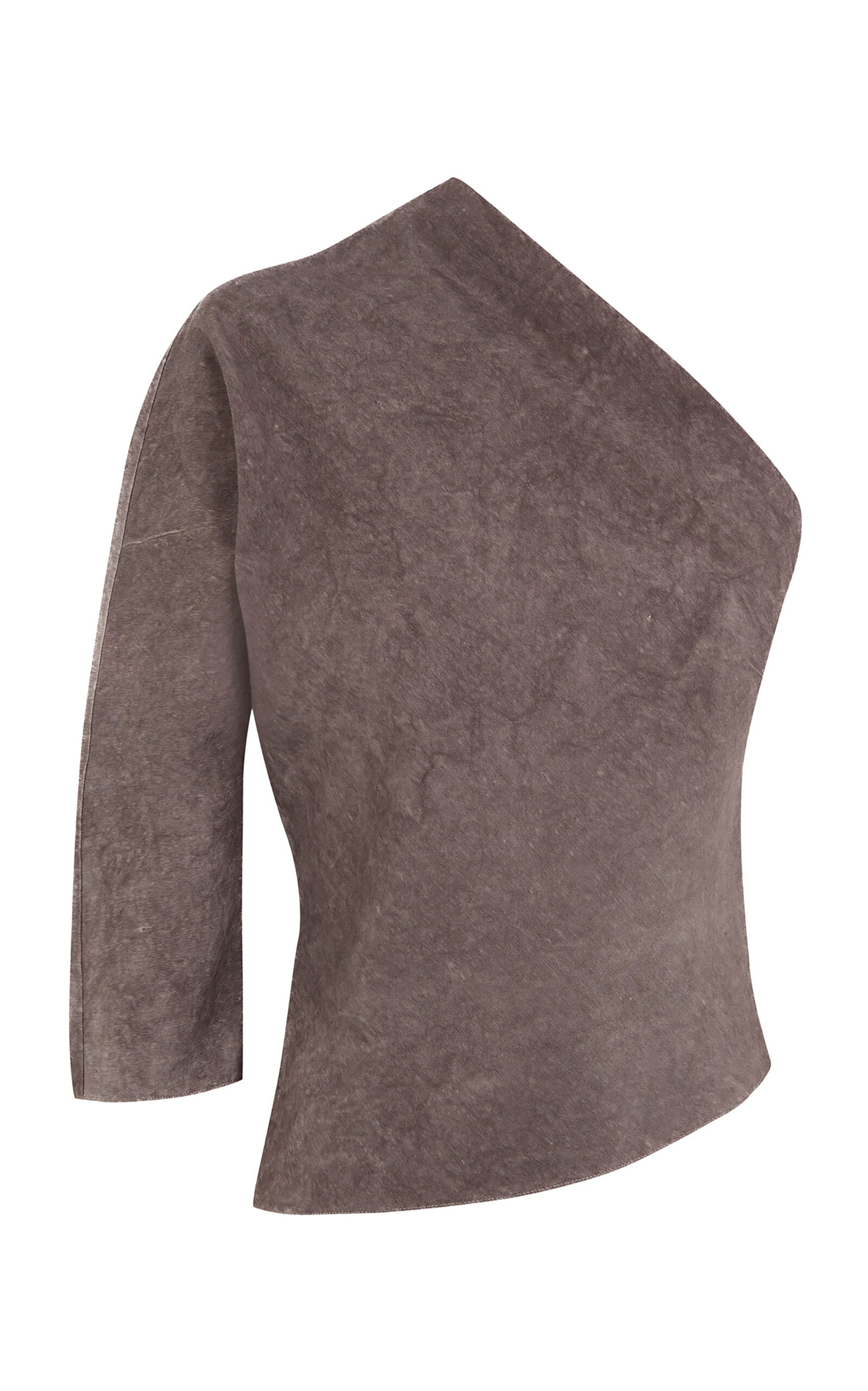 Cortana Sabina One-Shoulder Linen-Blend Top