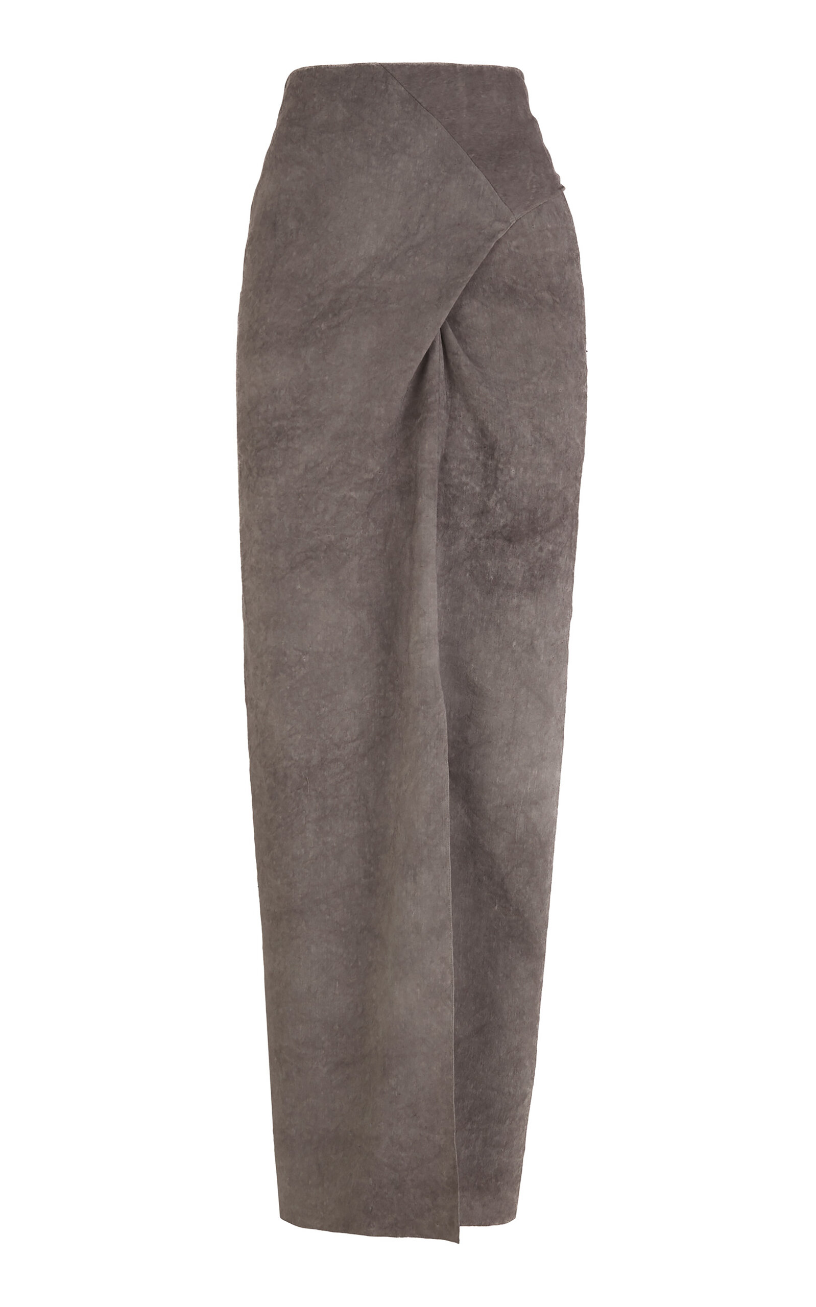Cortana Sabina Asymmetric Linen-Blend Midi Skirt