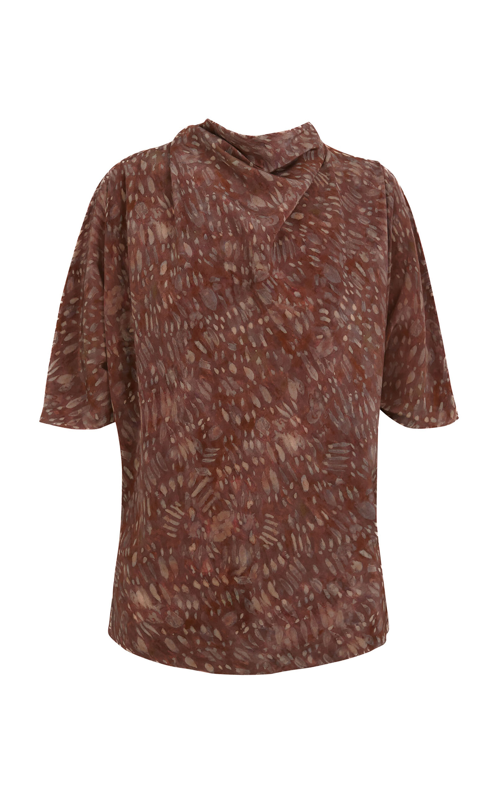 Cortana Astrid Draped Silk Top