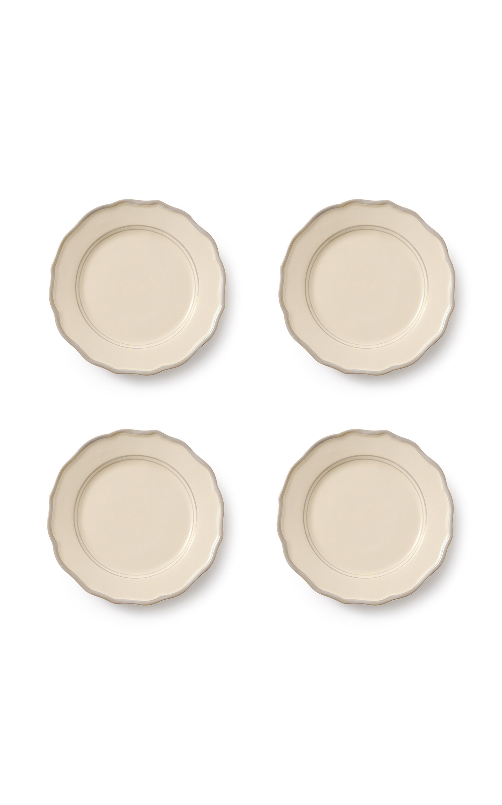 Maison Madison Set-of-four Sylvia Side Plates In Neutral