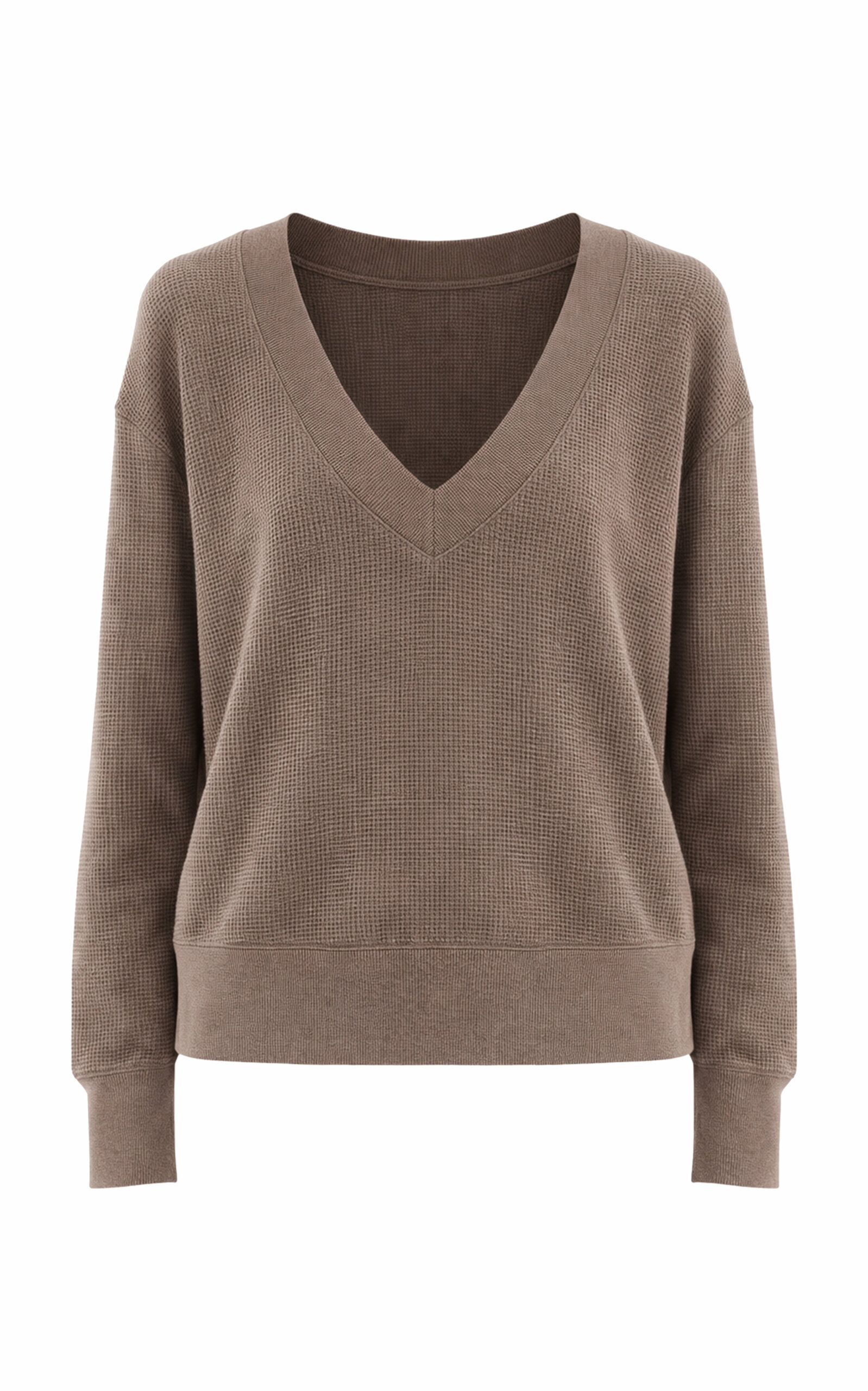 Negative Waffle Knit Deep V