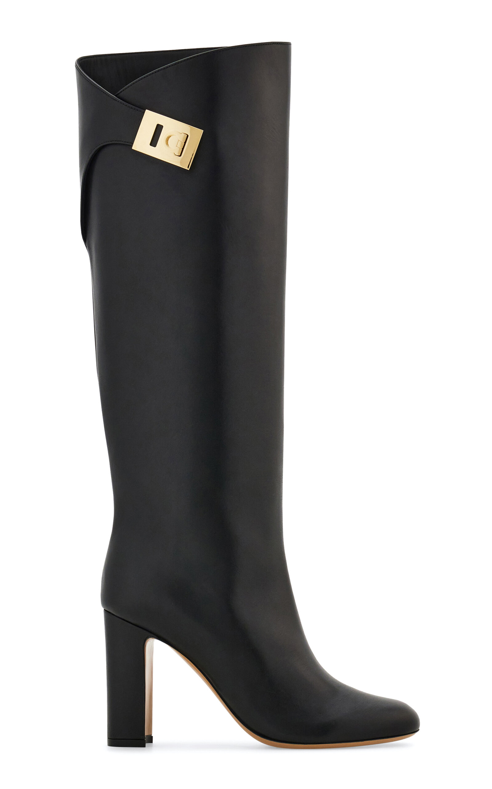Ferragamo Enni Leather Knee Boots
