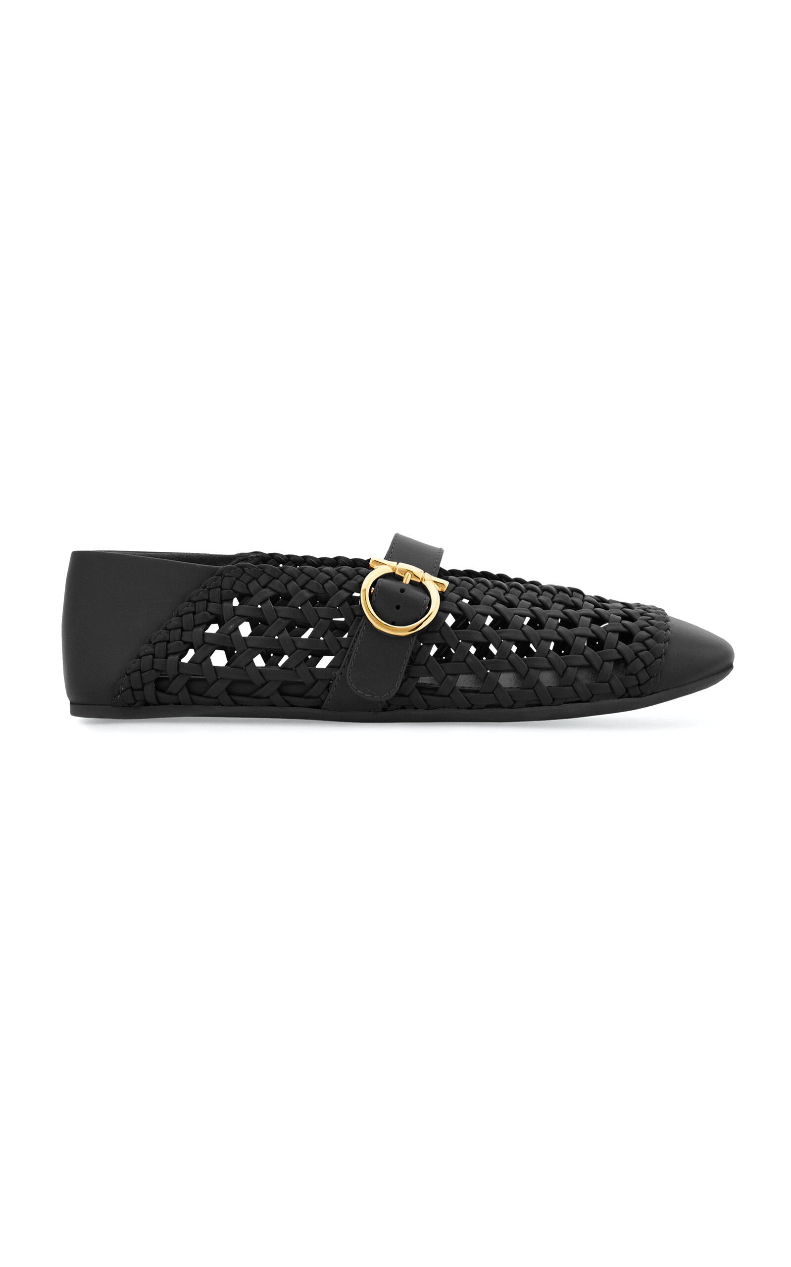 Ferragamo Nena Woven Leather Flats - Moda Operandi
