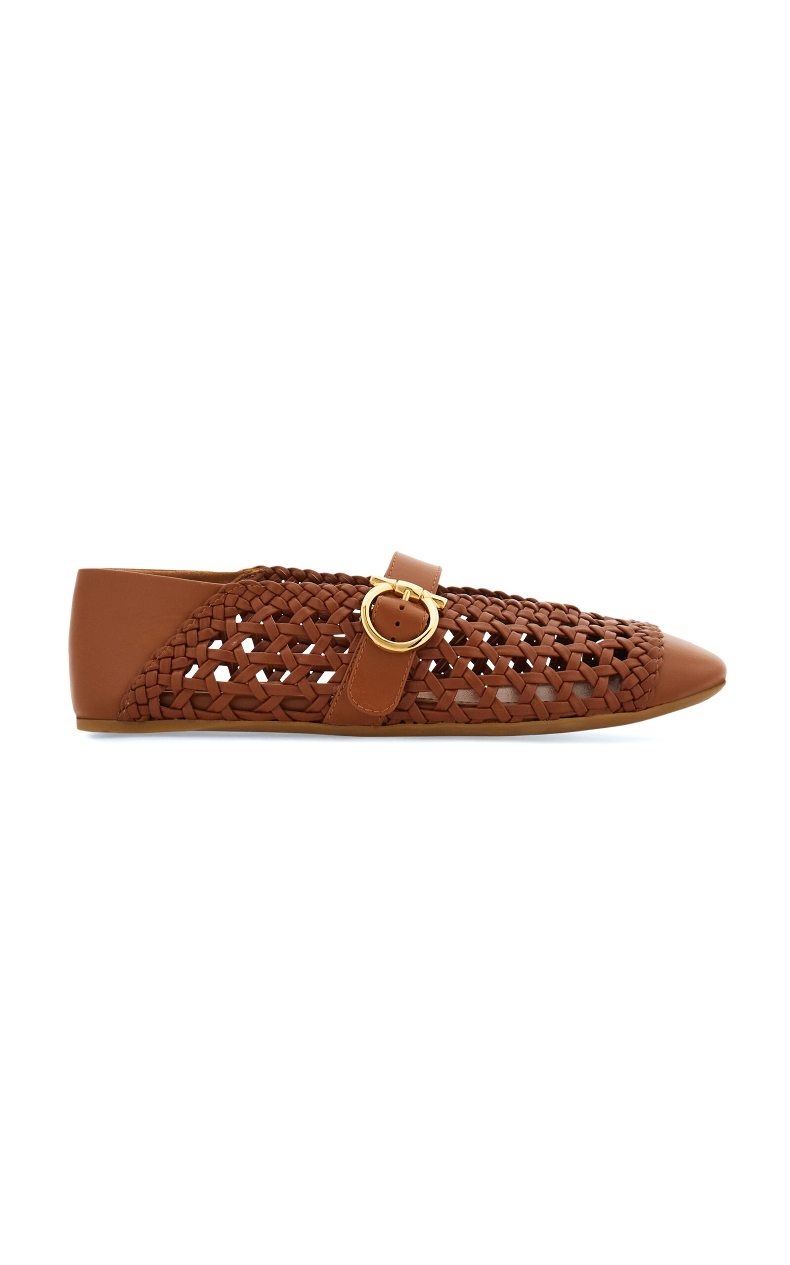 Ferragamo Nena Woven Leather Flats
