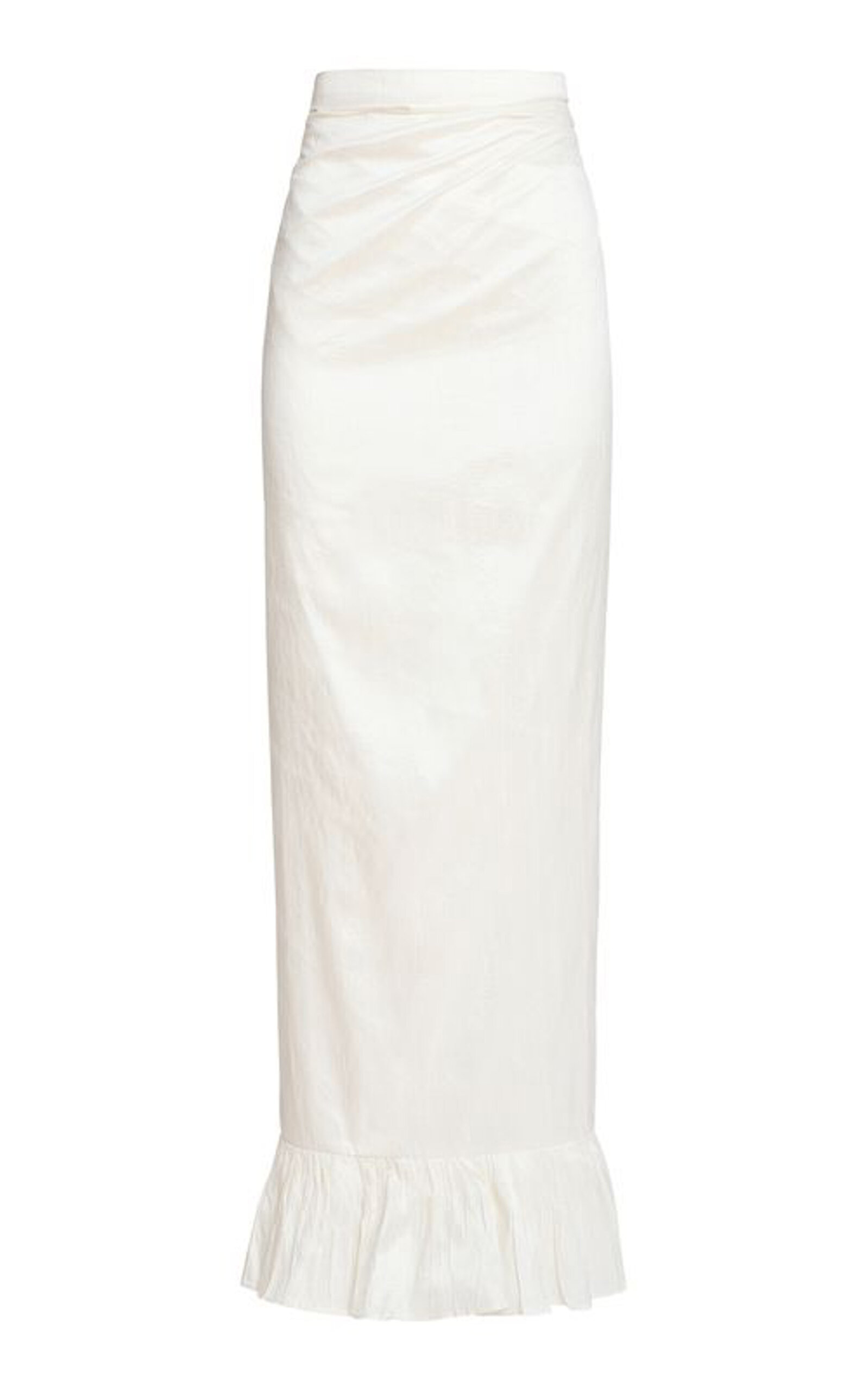 Coniglio Palm Beach Power Ruffled Silk Pareo Maxi Skirt