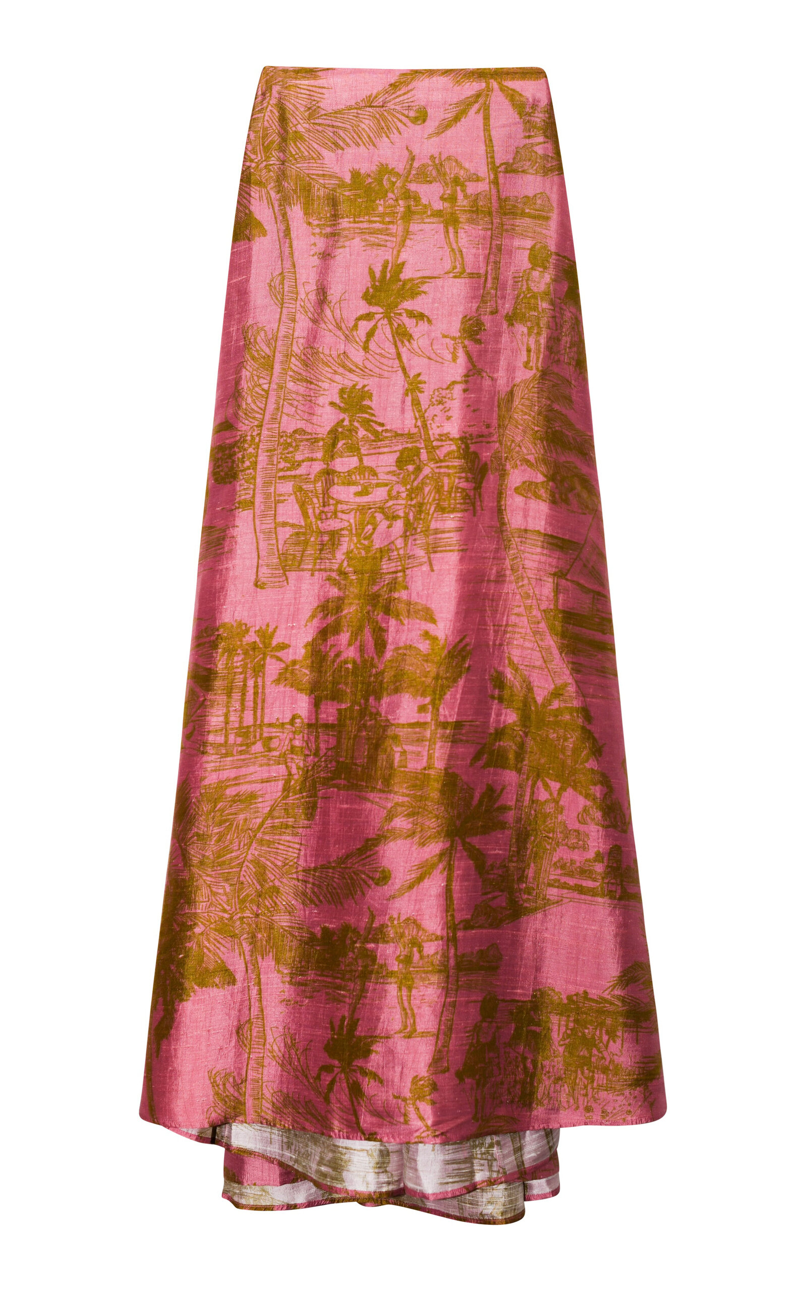 Coniglio Palm Beach Adjustable Bustle Silk Maxi Skirt
