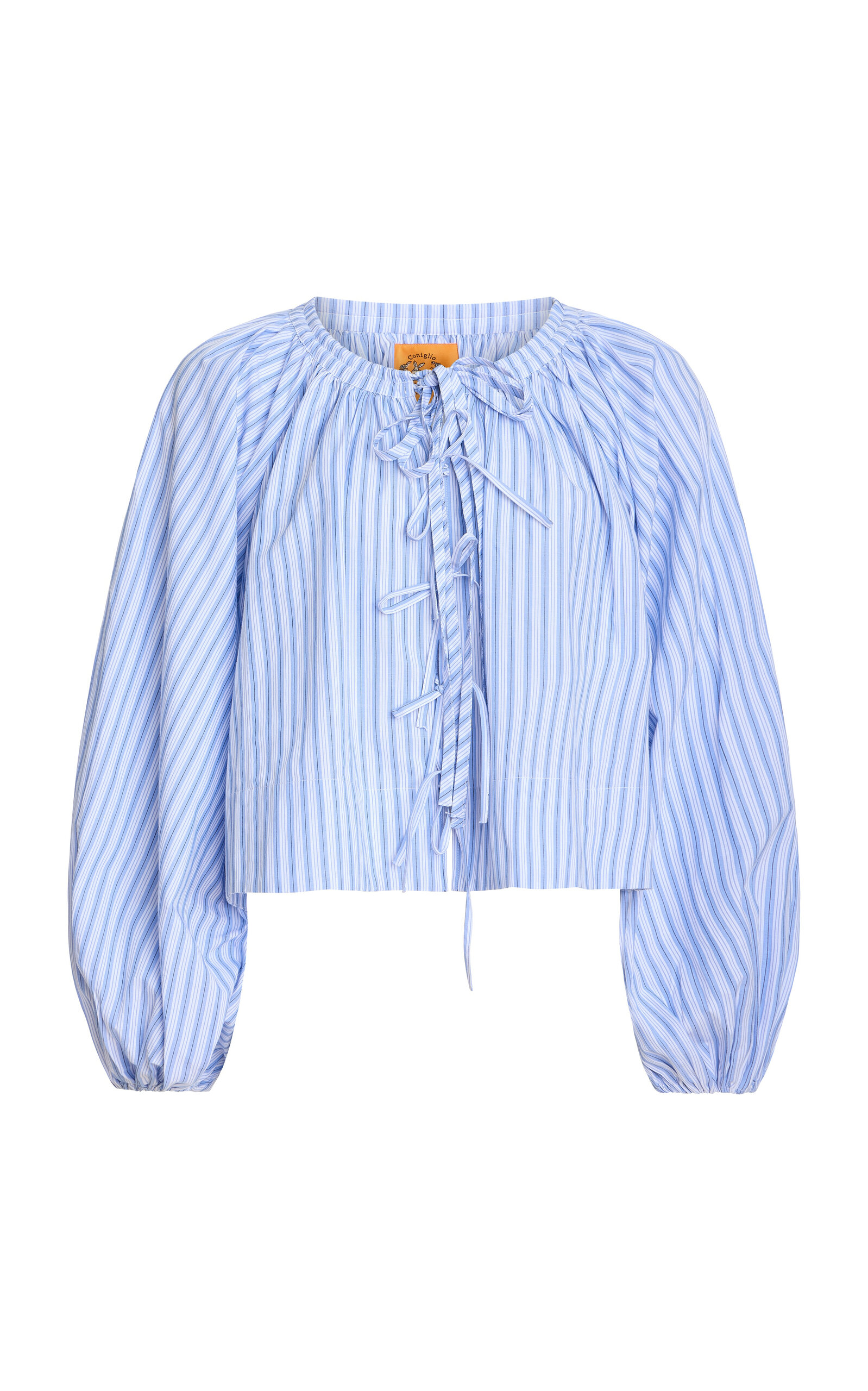 Coniglio Palm Beach Oleander Tie-Front Cotton Blouse