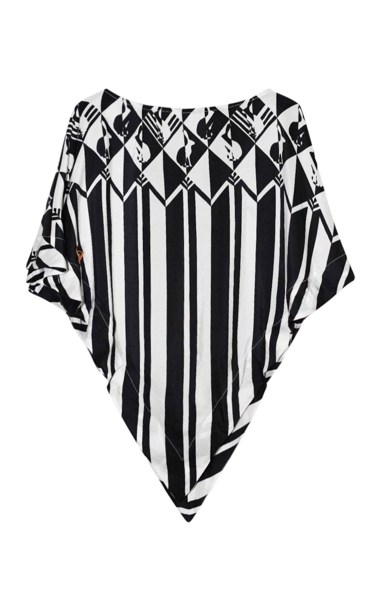 Coniglio Palm Beach Piper Striped Silk Handkerchief Blouse