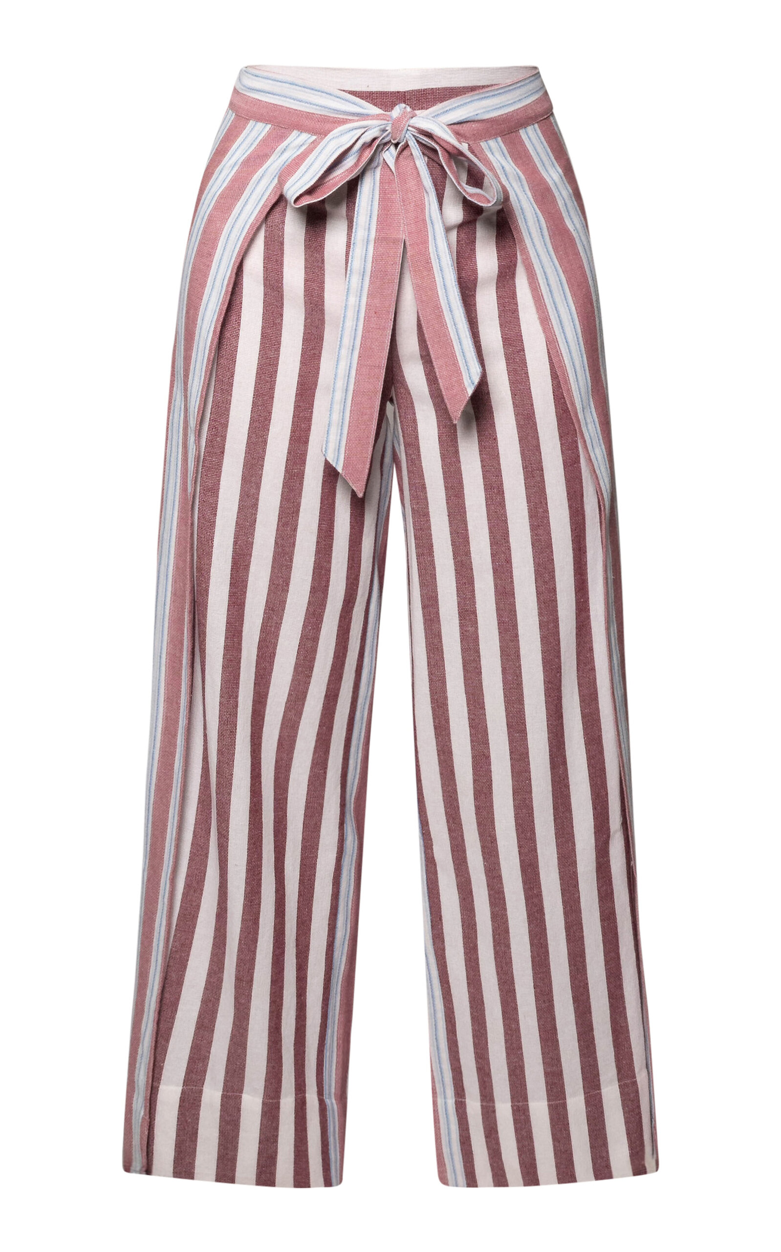 Coniglio Palm Beach Two-Panel Striped Cotton Wide-Leg Pants