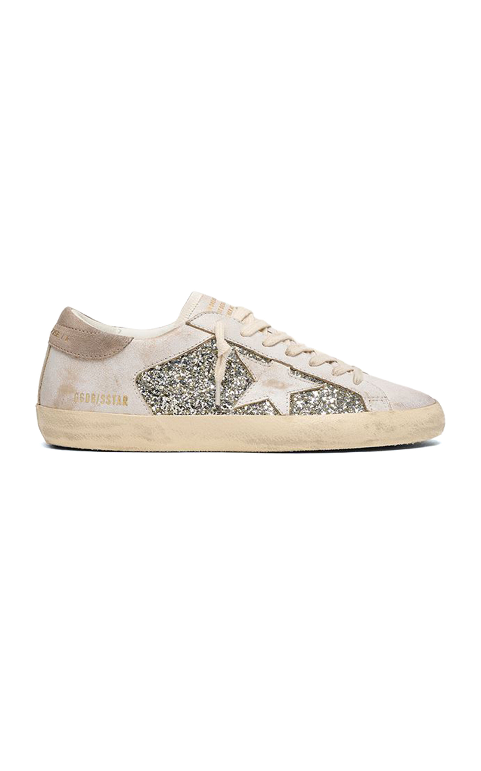 Golden Goose Super Star Glitter And Leather Sneakers