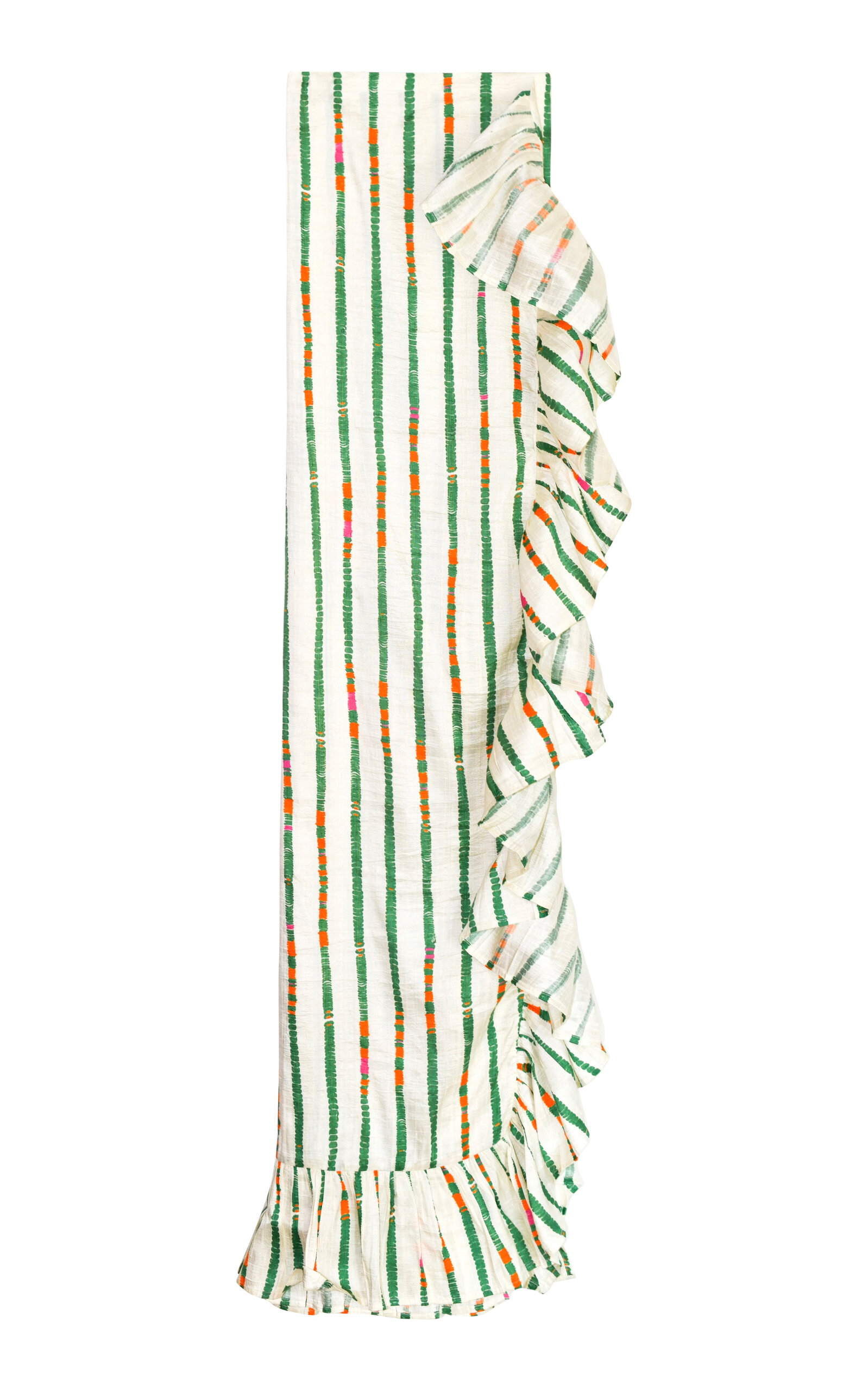 Coniglio Palm Beach Power Ruffled Silk Pareo Maxi Skirt