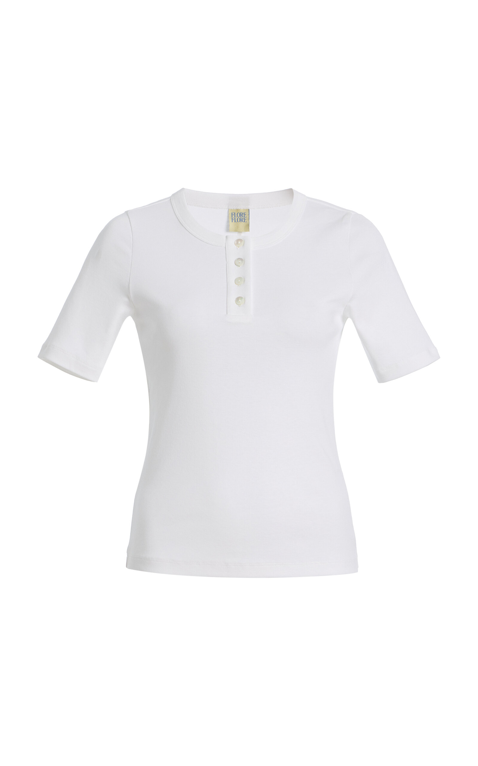 Flore Flore Jess Cotton Henley T-Shirt | Thumbnail 2 Flore Flore Jess Cotton Henley T-Shirt | Thumbnail 2