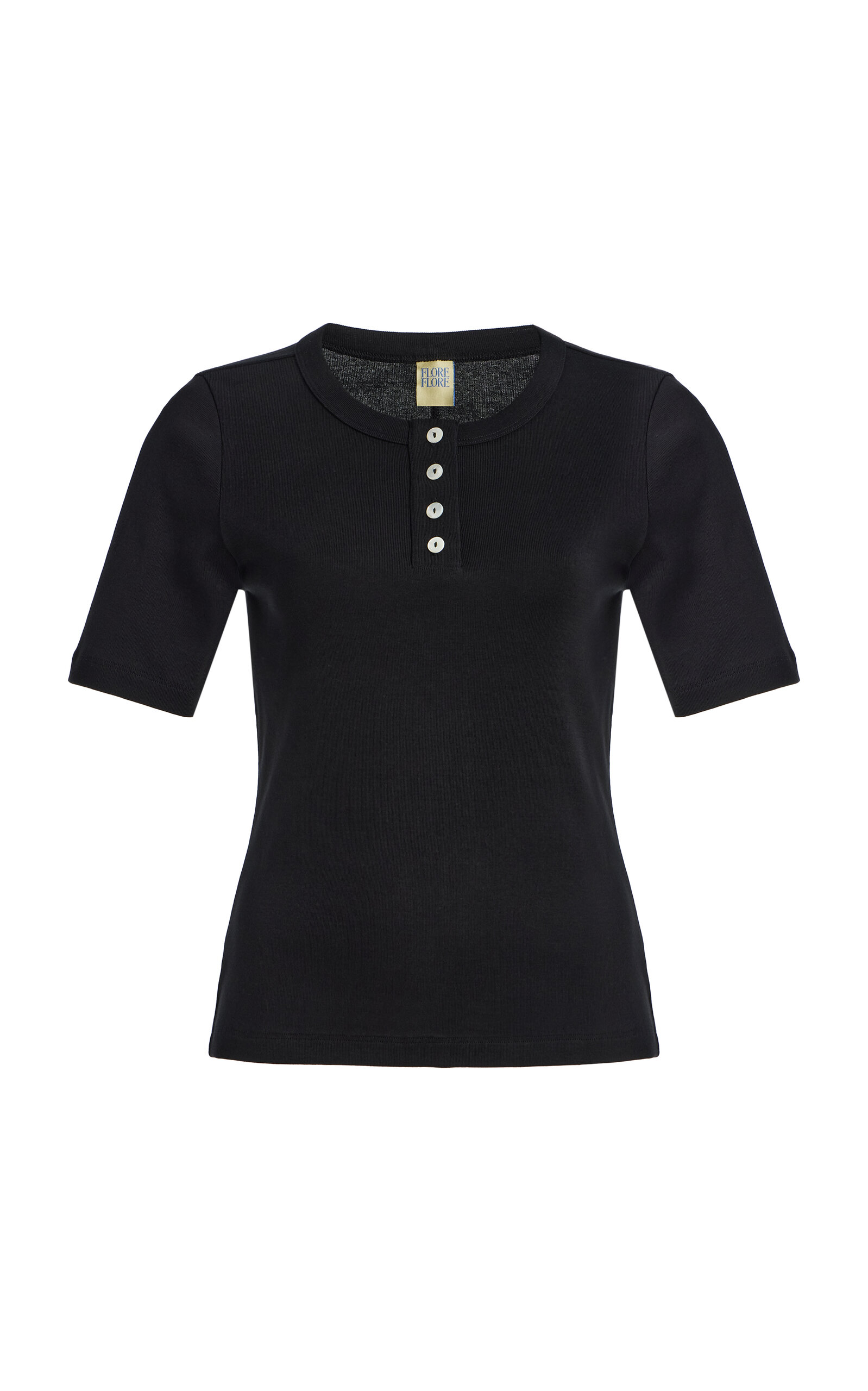 Flore Flore Jess Cotton Henley T-Shirt