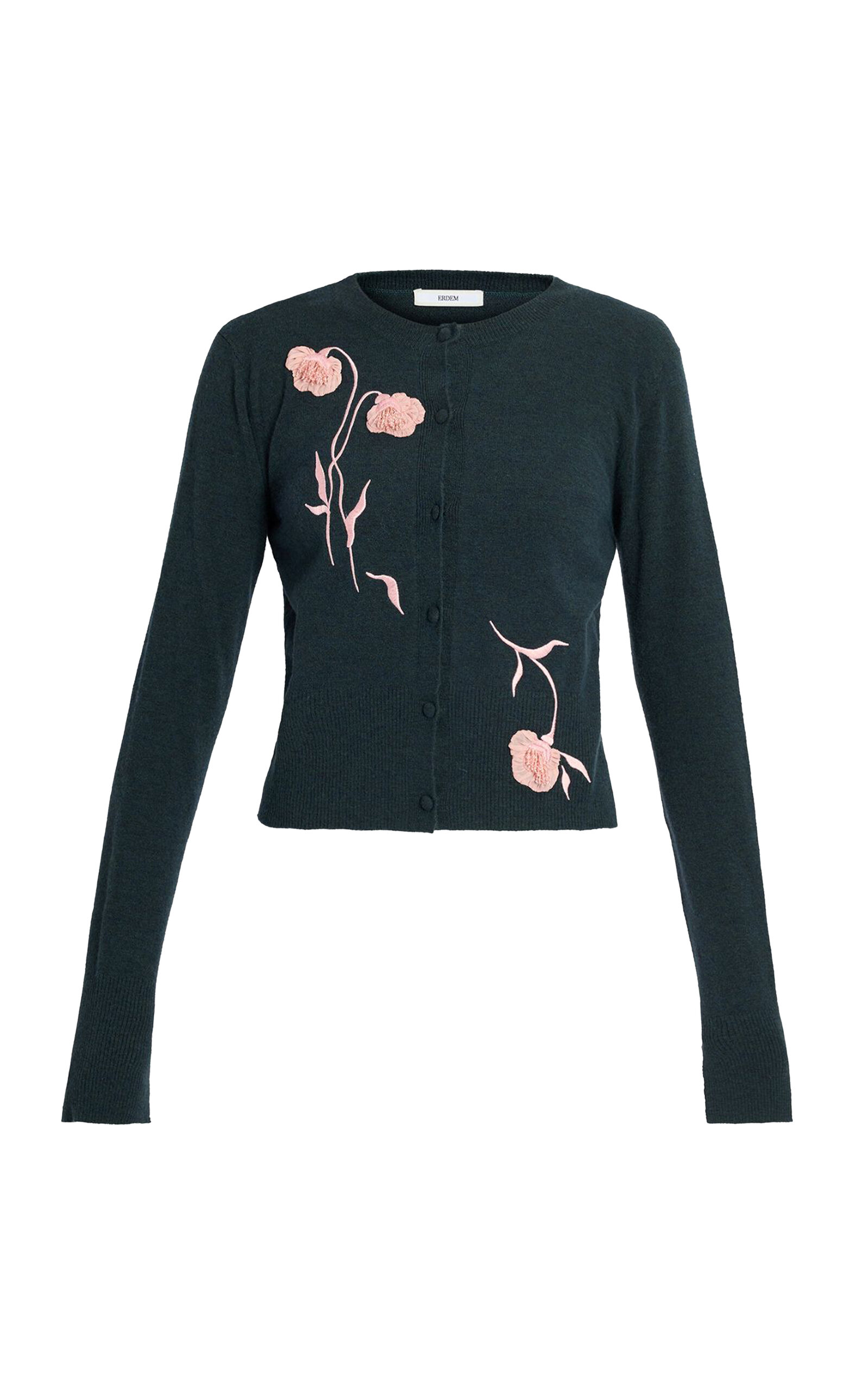 Erdem Embroidered Knit Cardigan