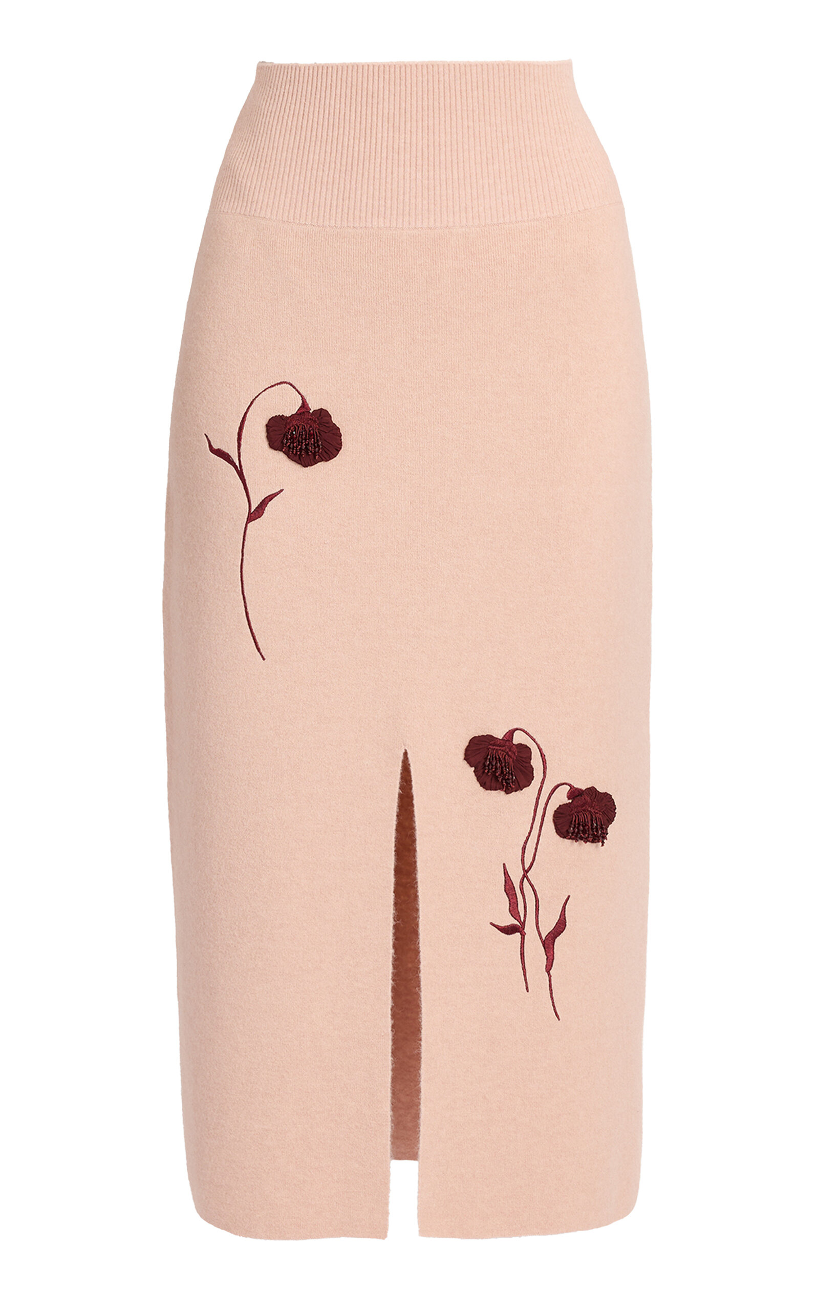 Erdem Embroidered Midi Pencil Knit Skirt