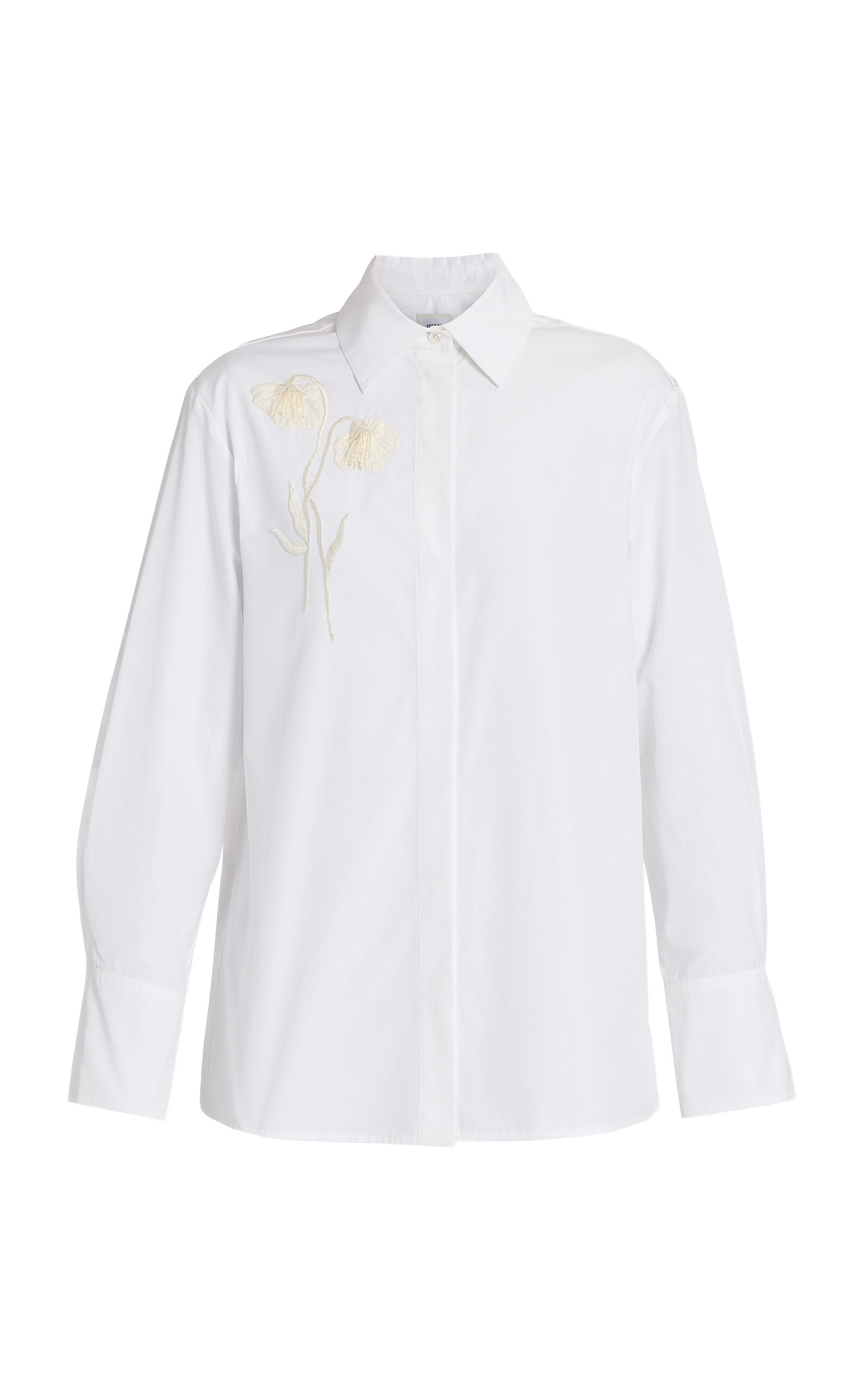 Erdem Embroidered Organic Cotton Poplin Shirt