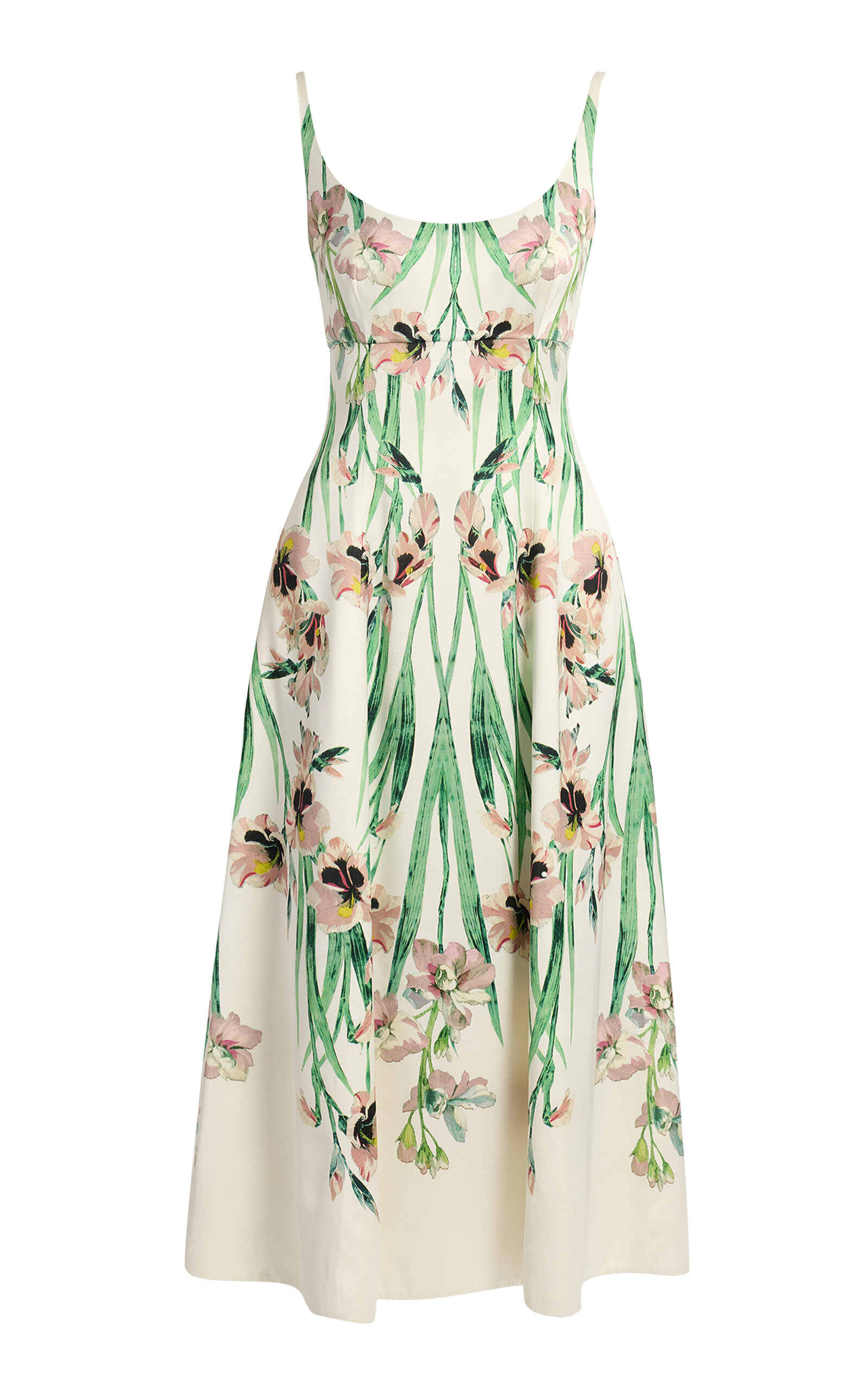 Erdem Floral Duchess Satin Midi Dress
