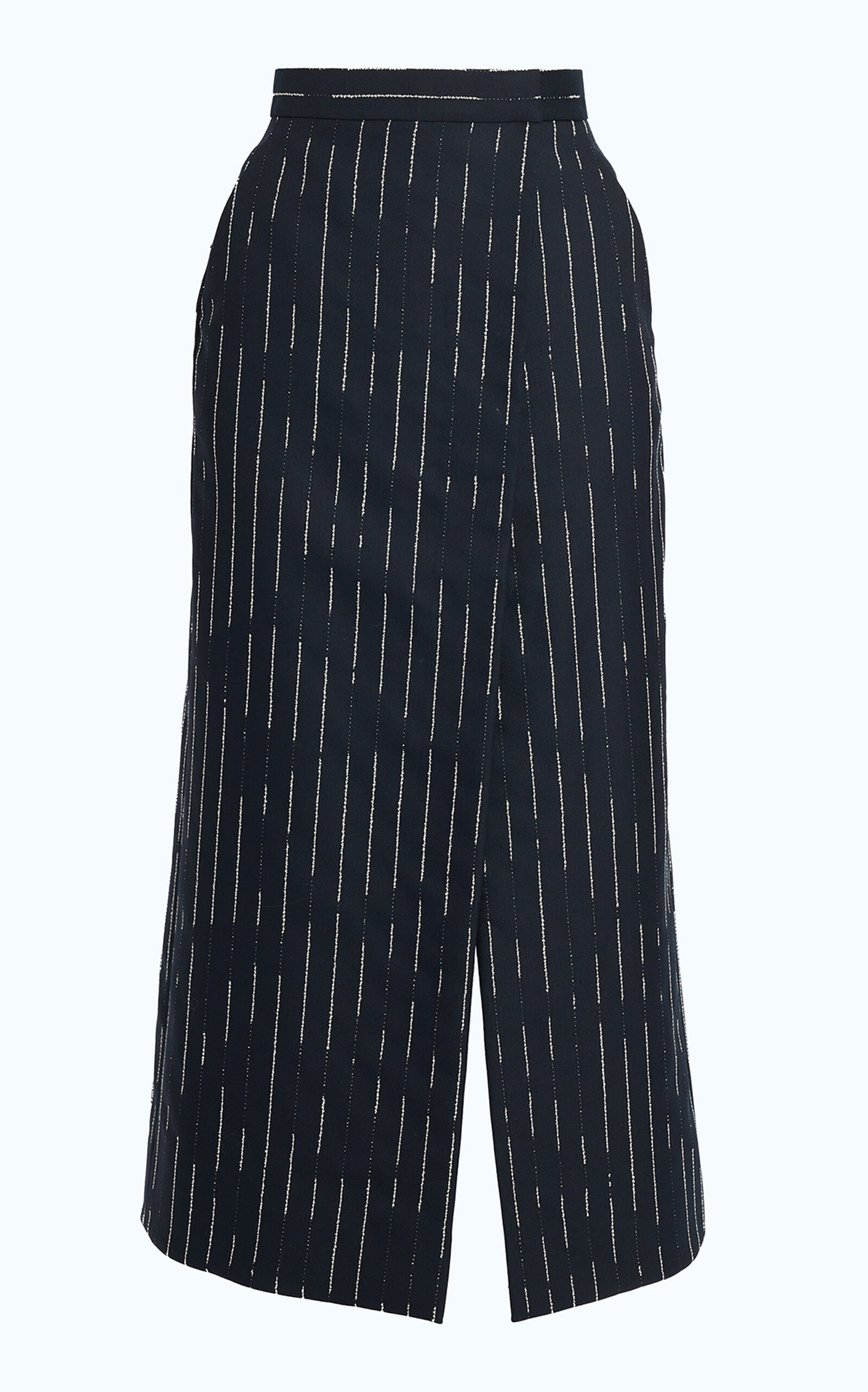 Erdem Striped Wool Tailoring Midi Pencil Skirt