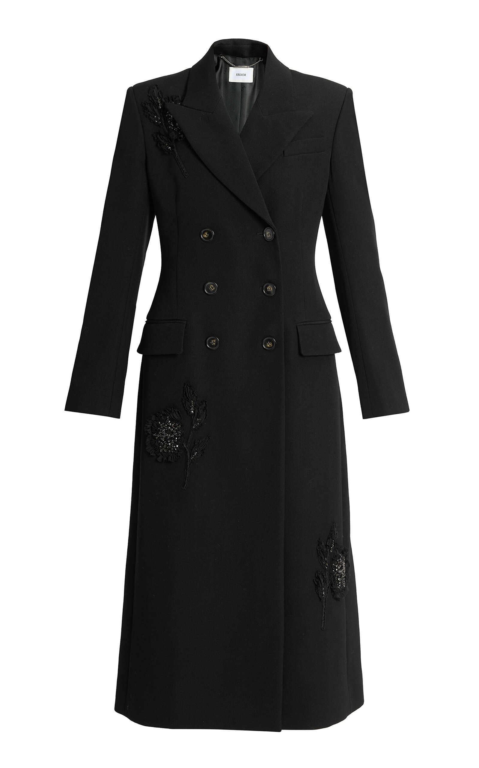 Erdem Embroidered Grain De Poudre Coat