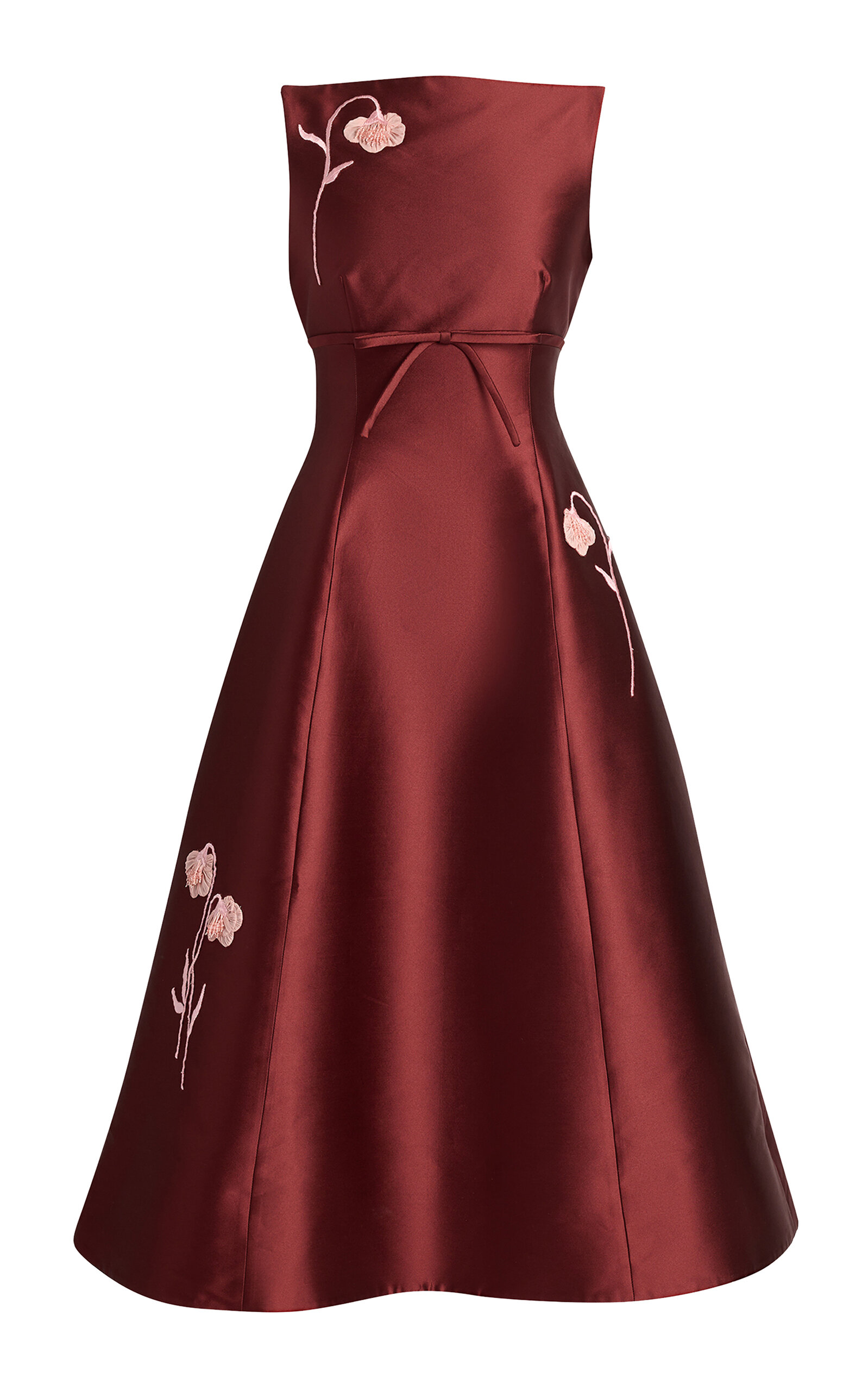 Erdem Embroidered Mikado Midi Dress