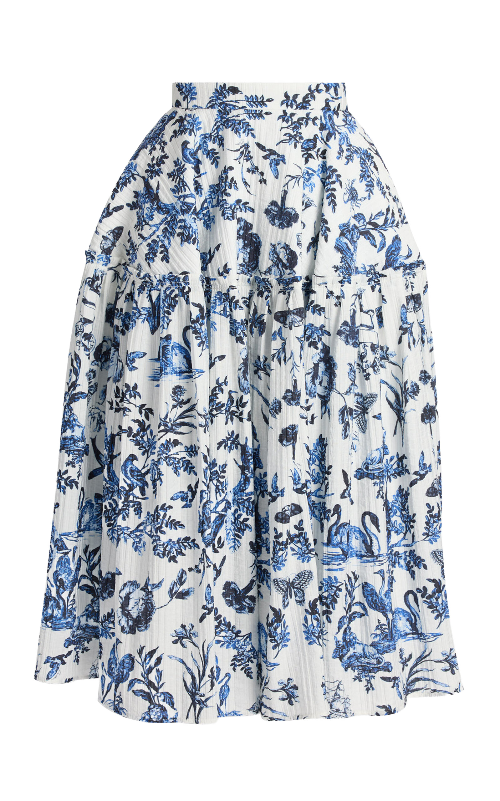 Erdem Crinkled Jacquard Midi Skirt