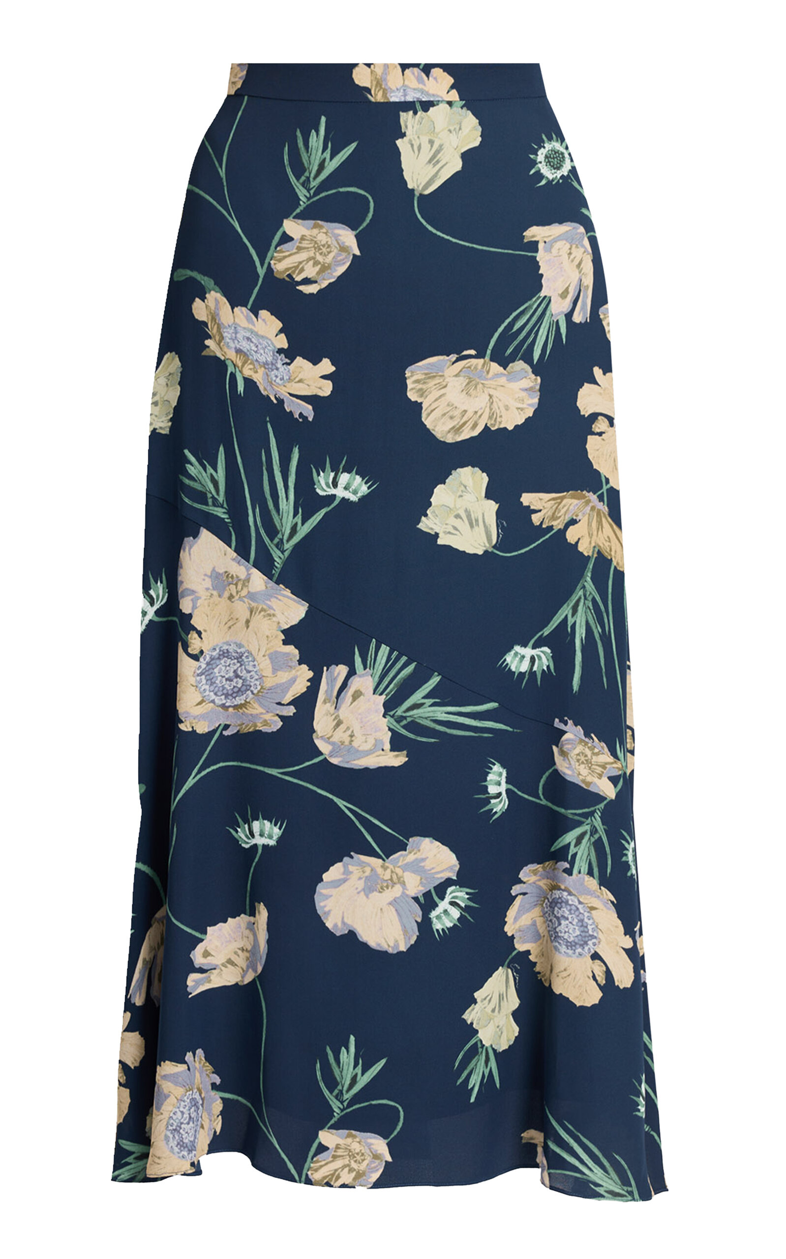 Erdem Floral Crepe Midi Skirt