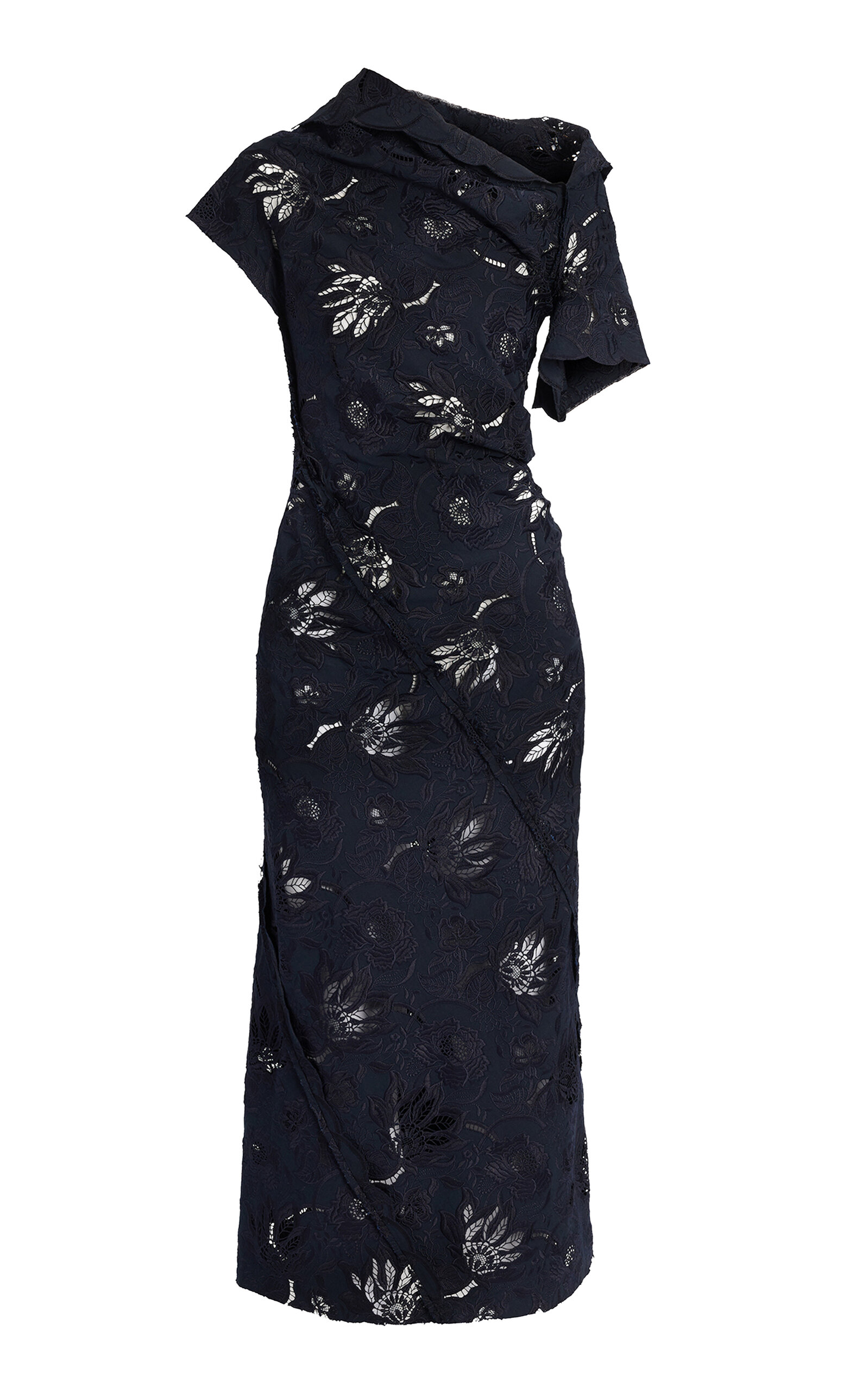 Erdem Cutout Floral Cotton Midi Dress