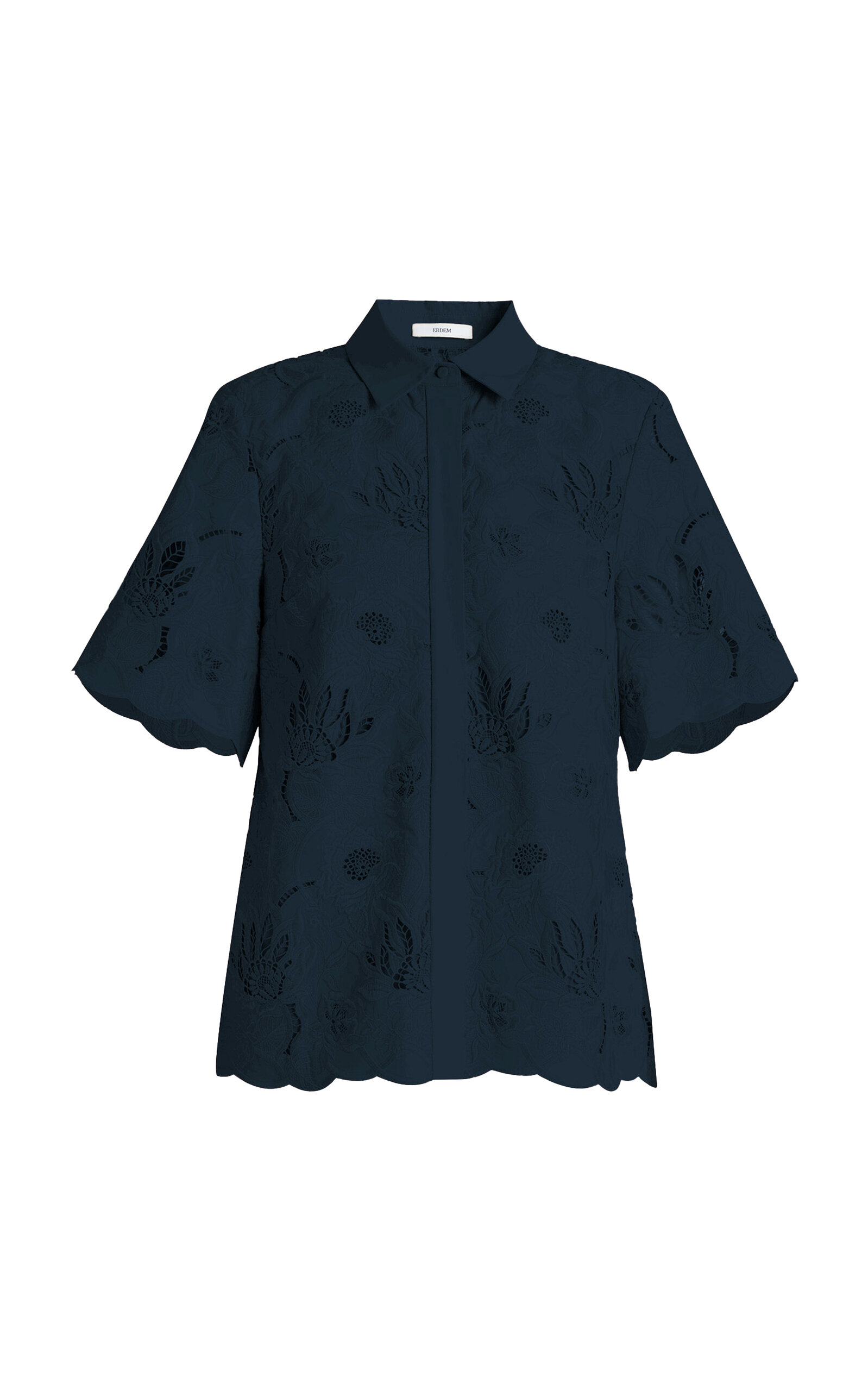Erdem Cutout Floral Cotton-Blend Shirt