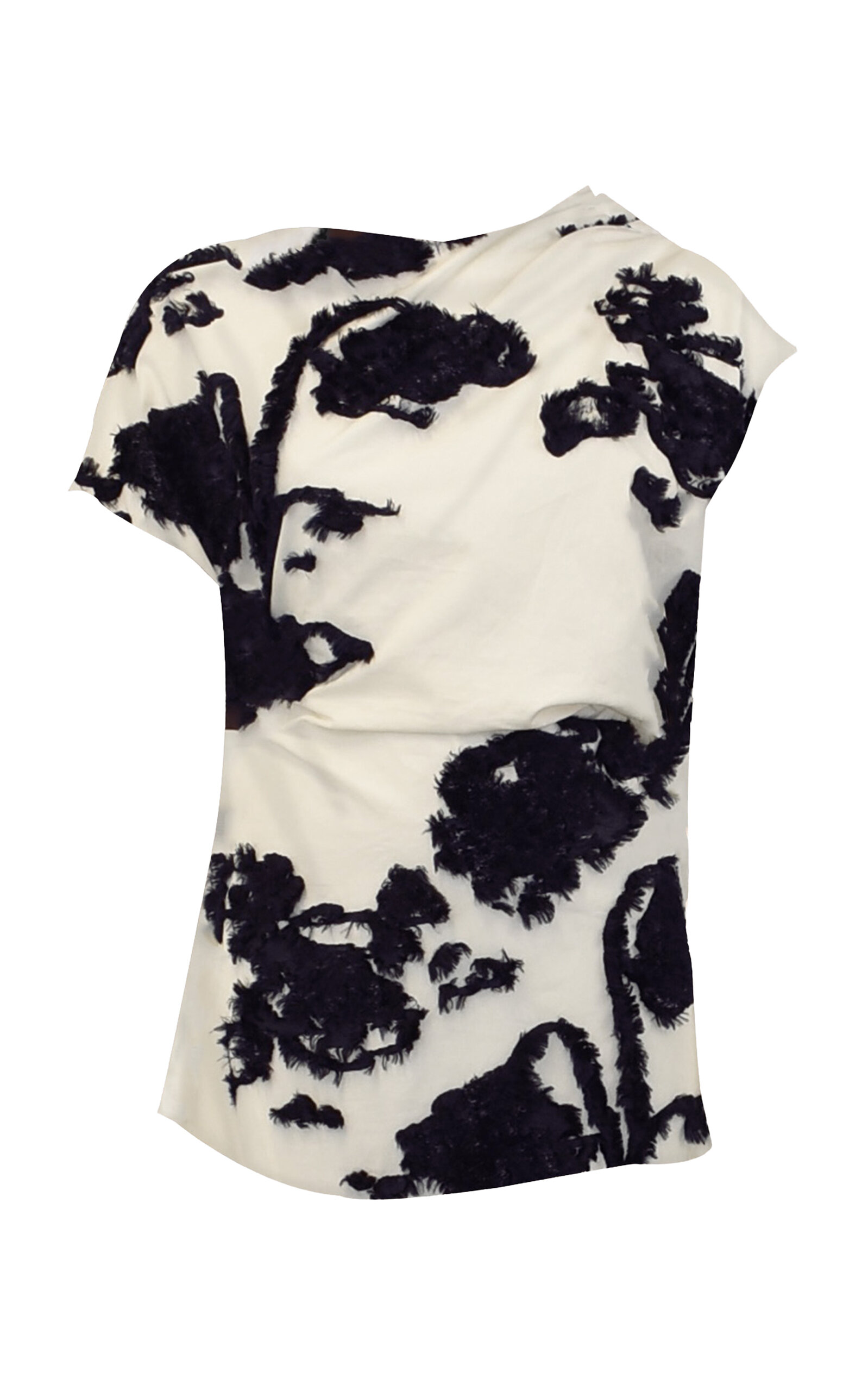 Erdem Draped Fil Coupe Poplin Top