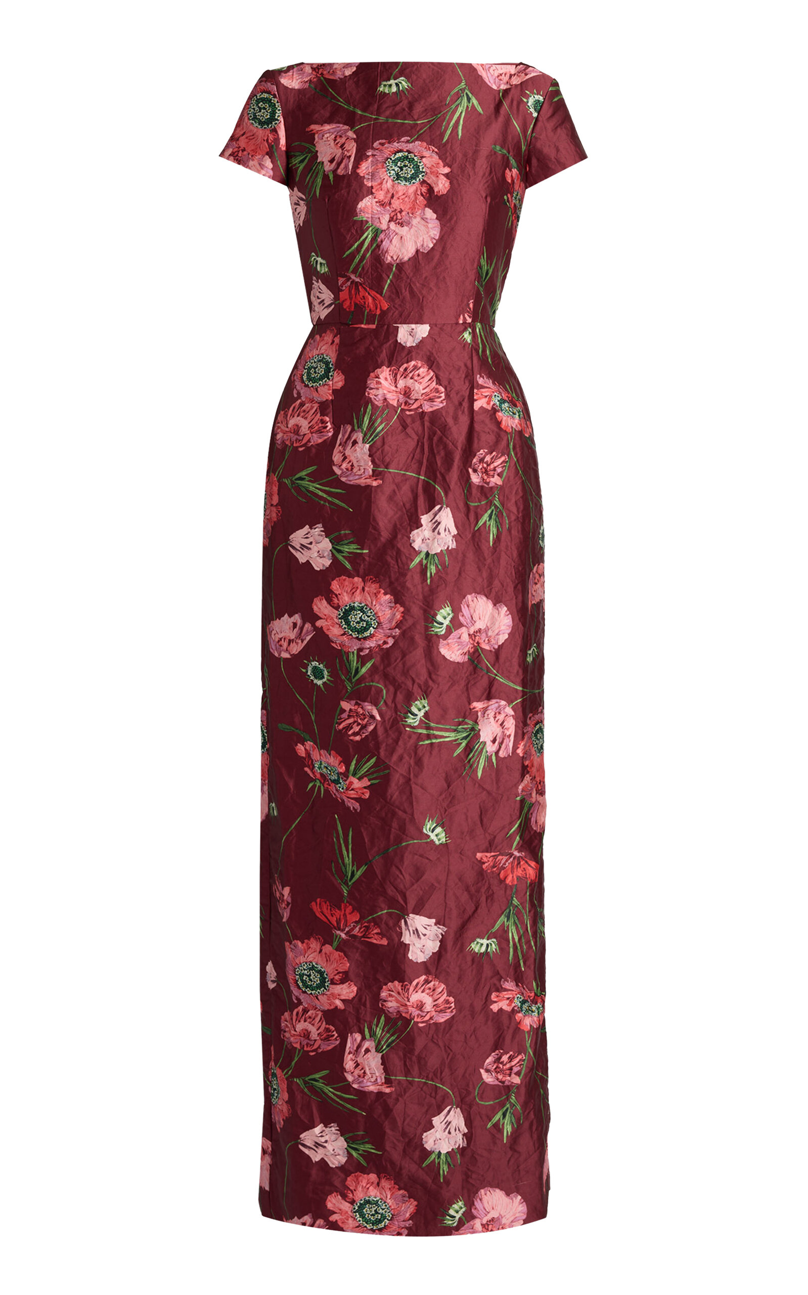Erdem Floral Textured Satin Gown