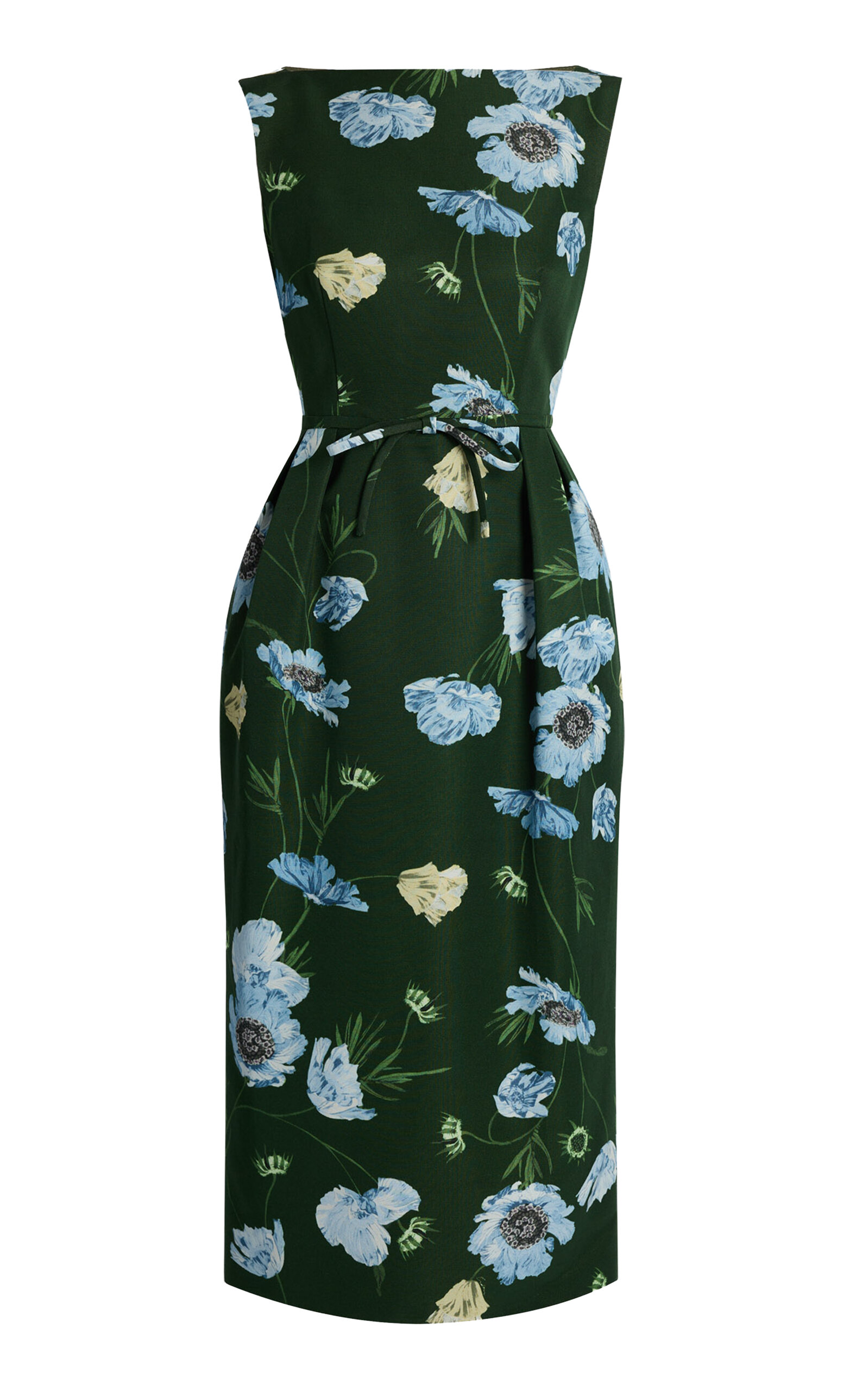 Erdem Floral Cotton Faille Midi Pencil Dress