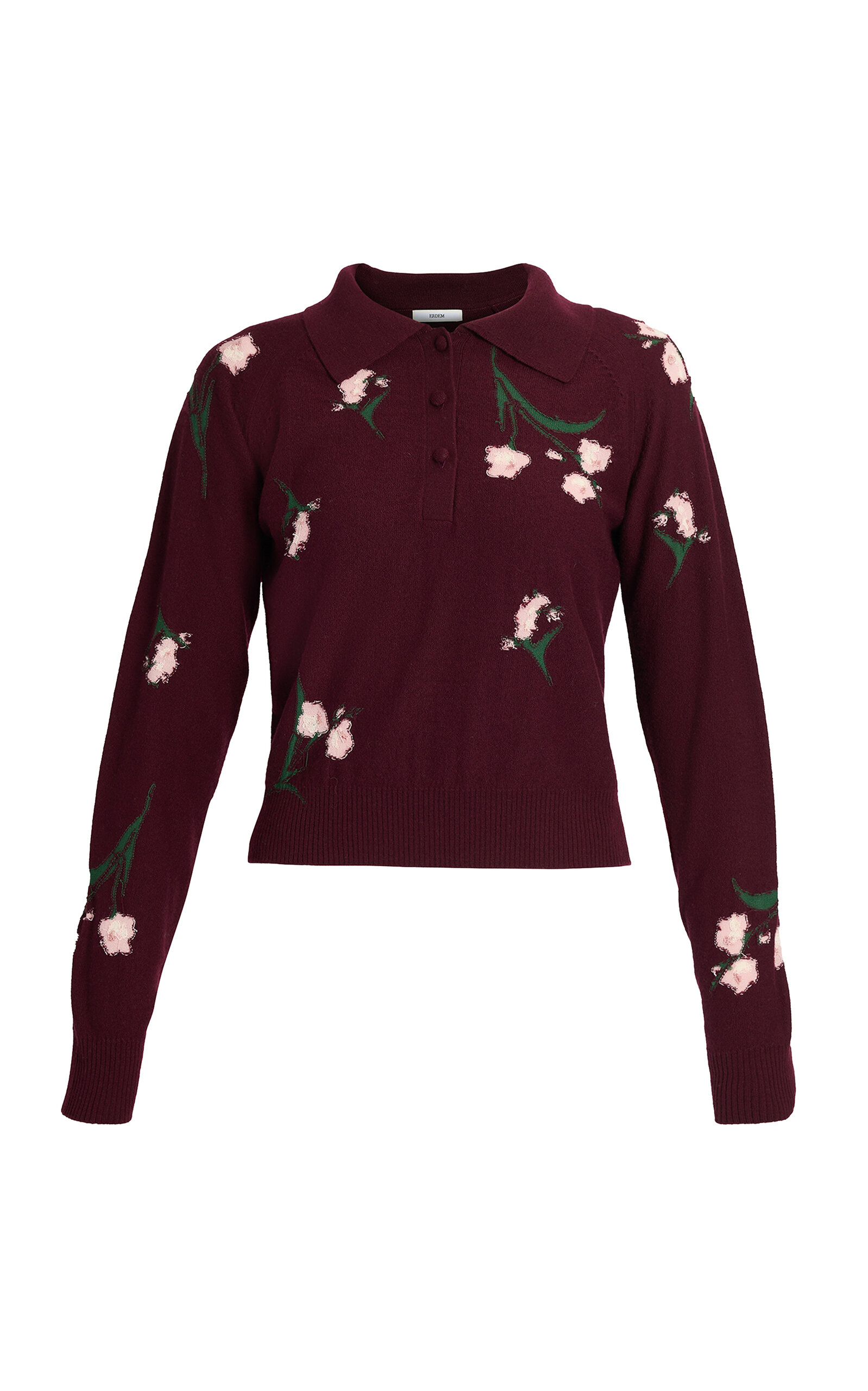 Erdem Merino Floral-Knit Wool-Blend Sweater