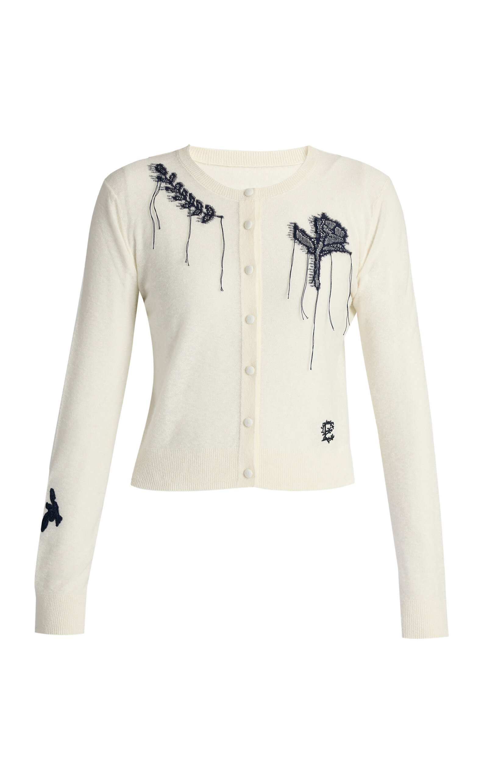 Erdem Embroidered Fine Alpaca-Blend Cardigan