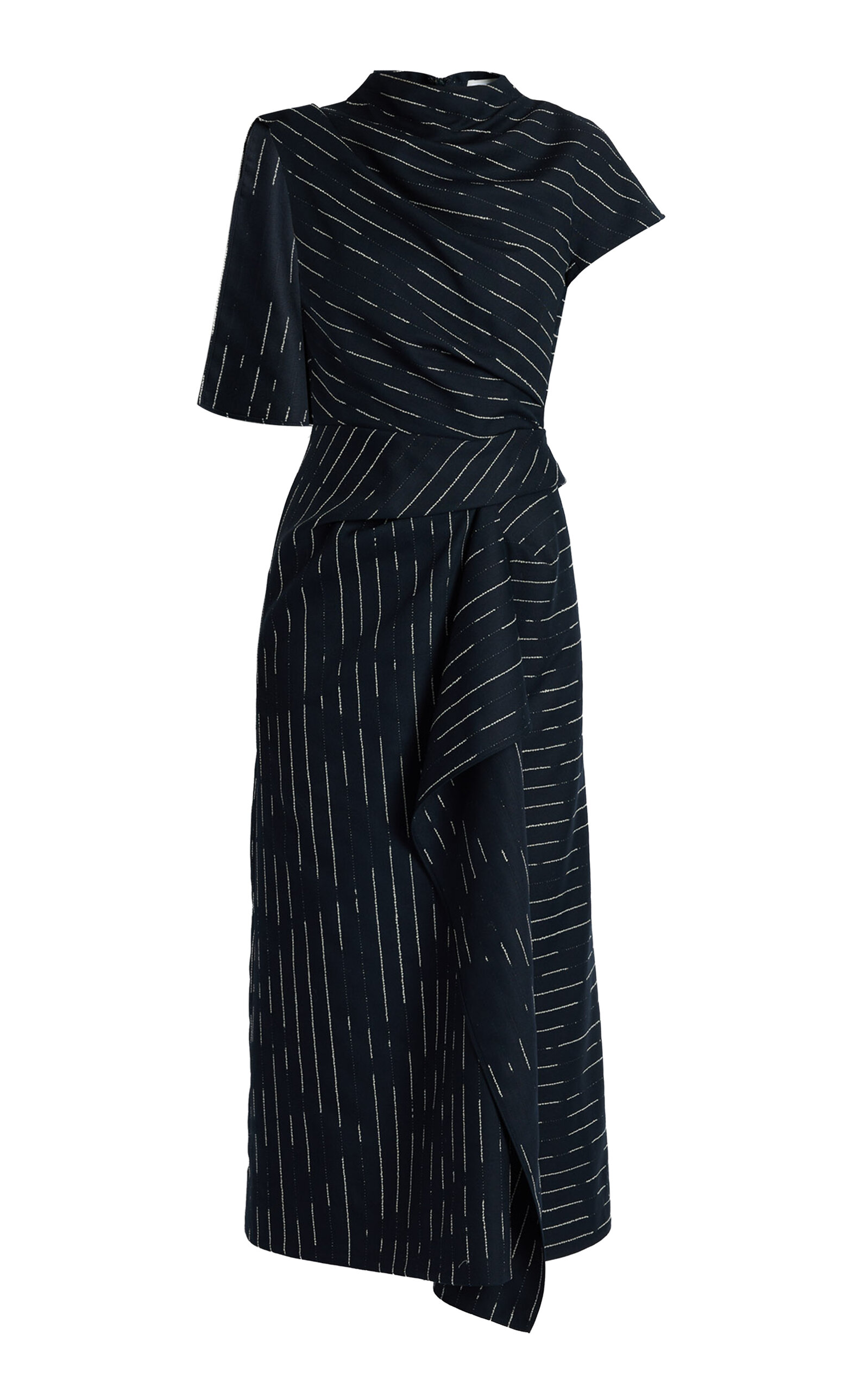 Erdem Striped Wool Tailoring Midi Dress