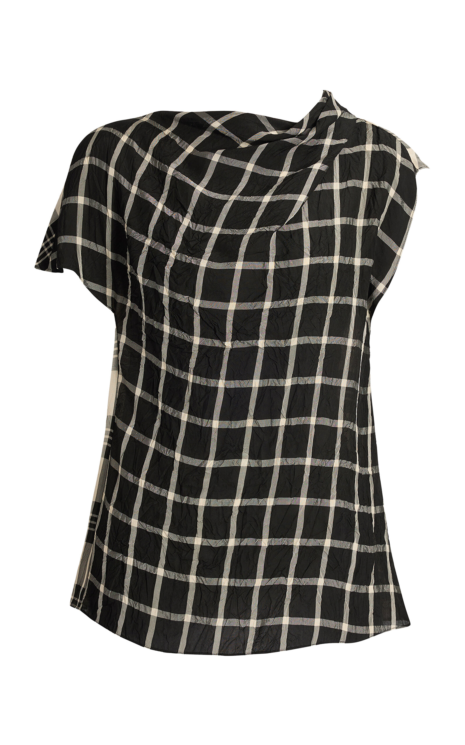 Erdem Asymmetric Crushed Window Check Top