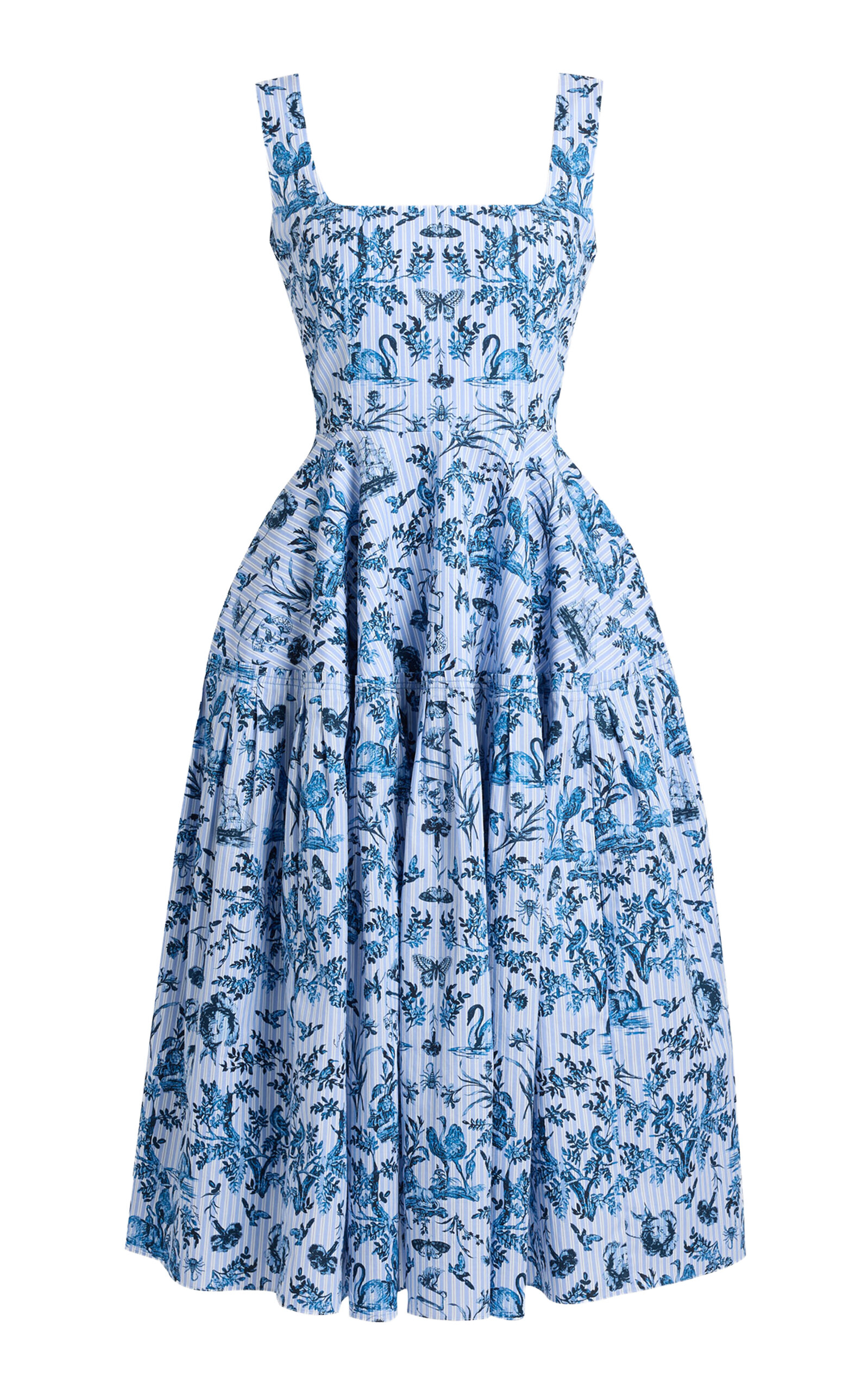 Erdem Striped Poplin Midi Dress