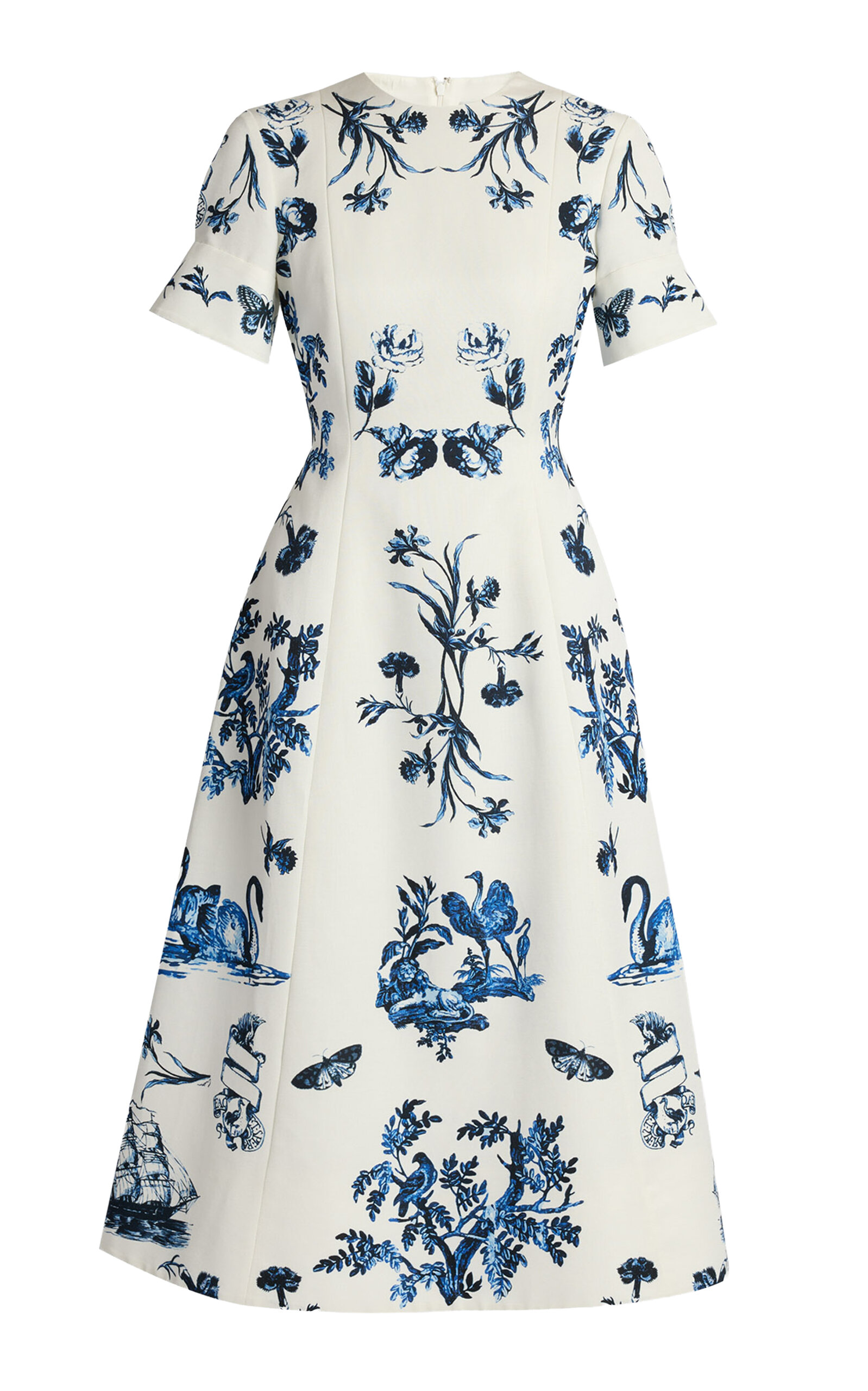 Erdem Floral Cotton Faille Midi Dress