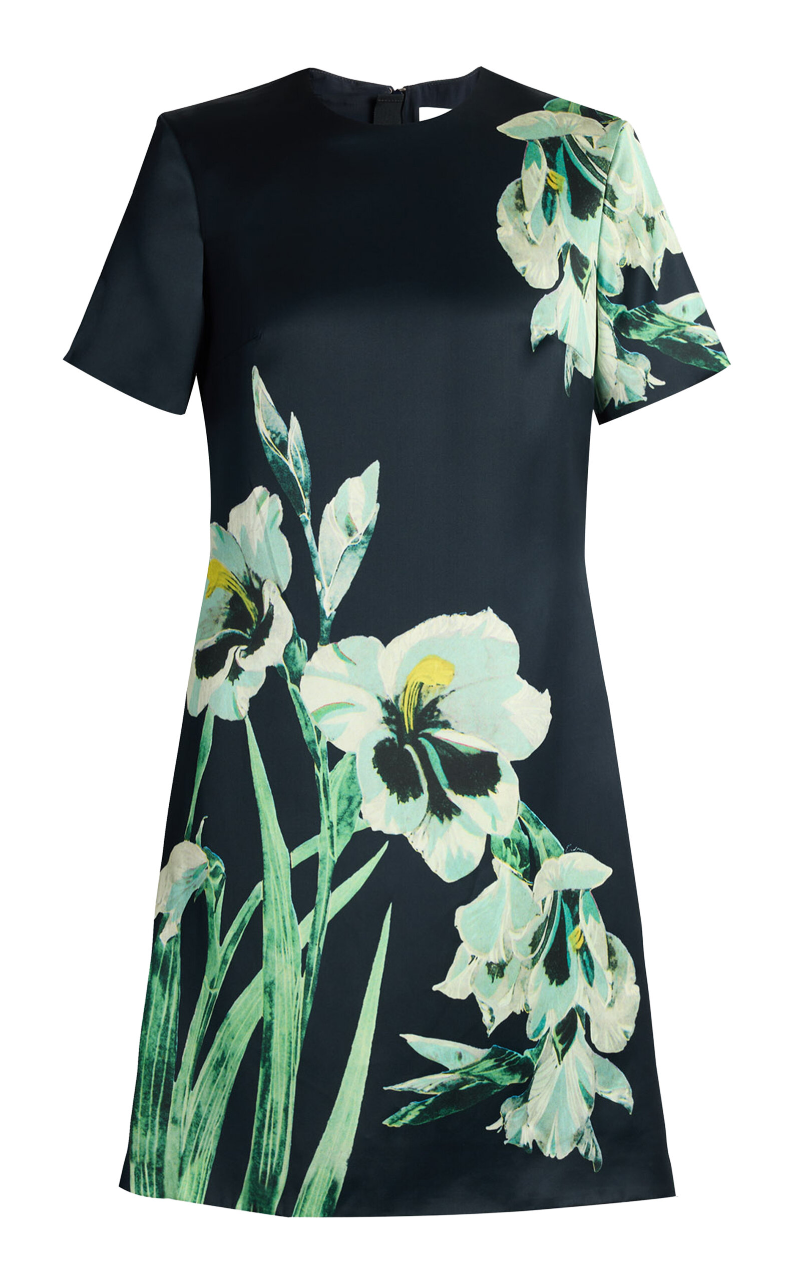 Erdem Floral Duchess Satin Mini Dress