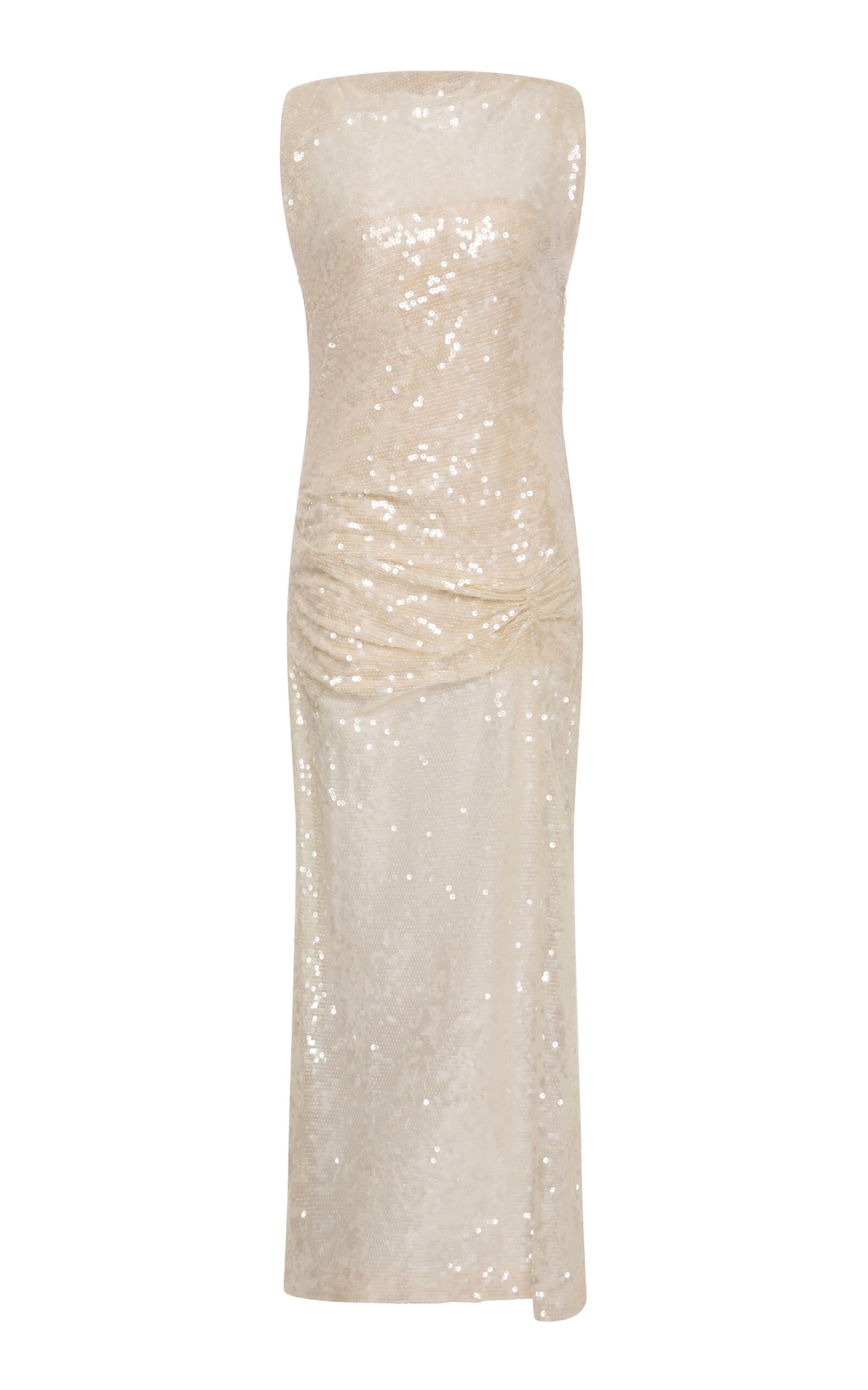 Rachel Gilbert Marlow Sheer Sequined Evening Gown