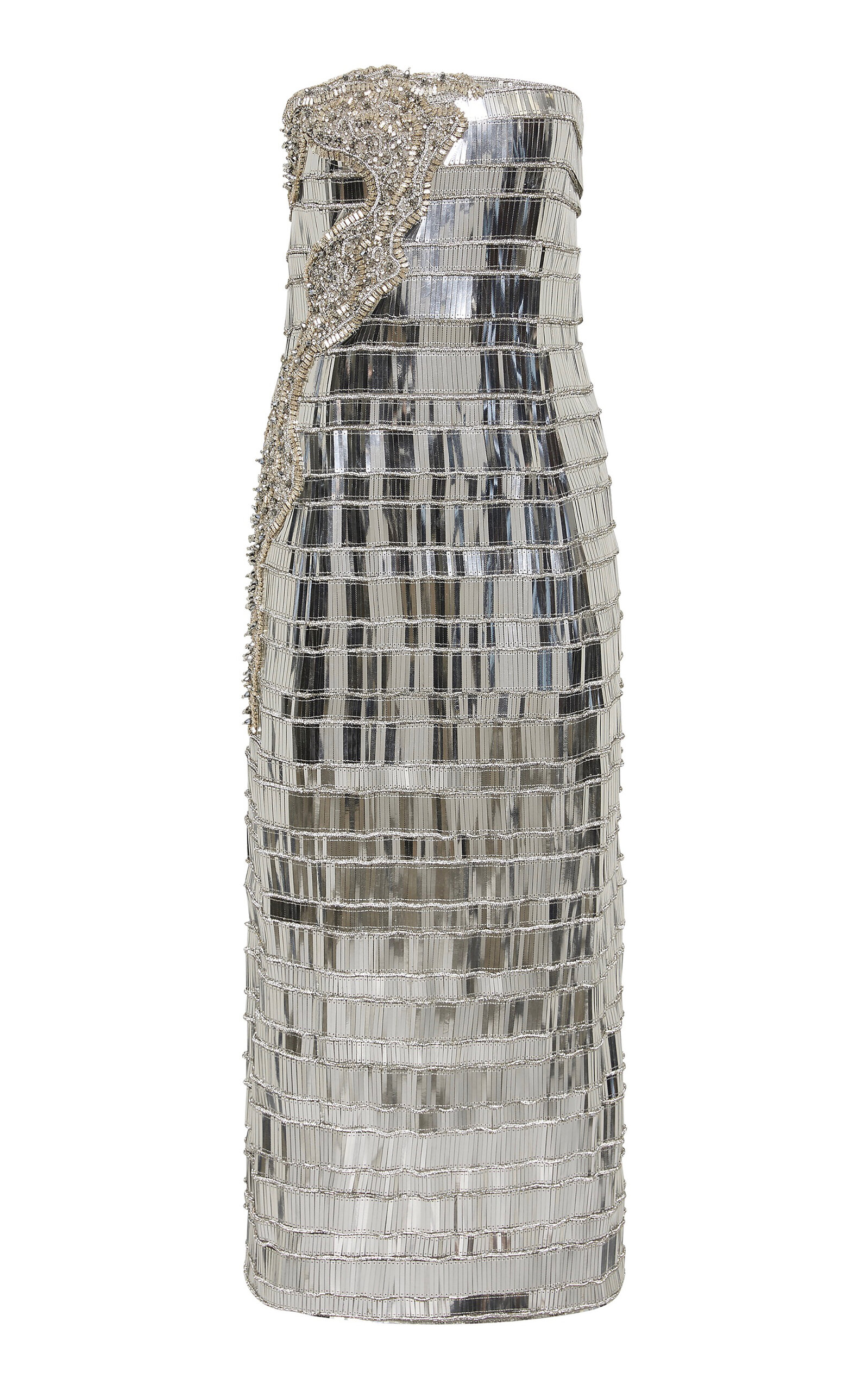 Rachel Gilbert Ariel Metallic Column Gown