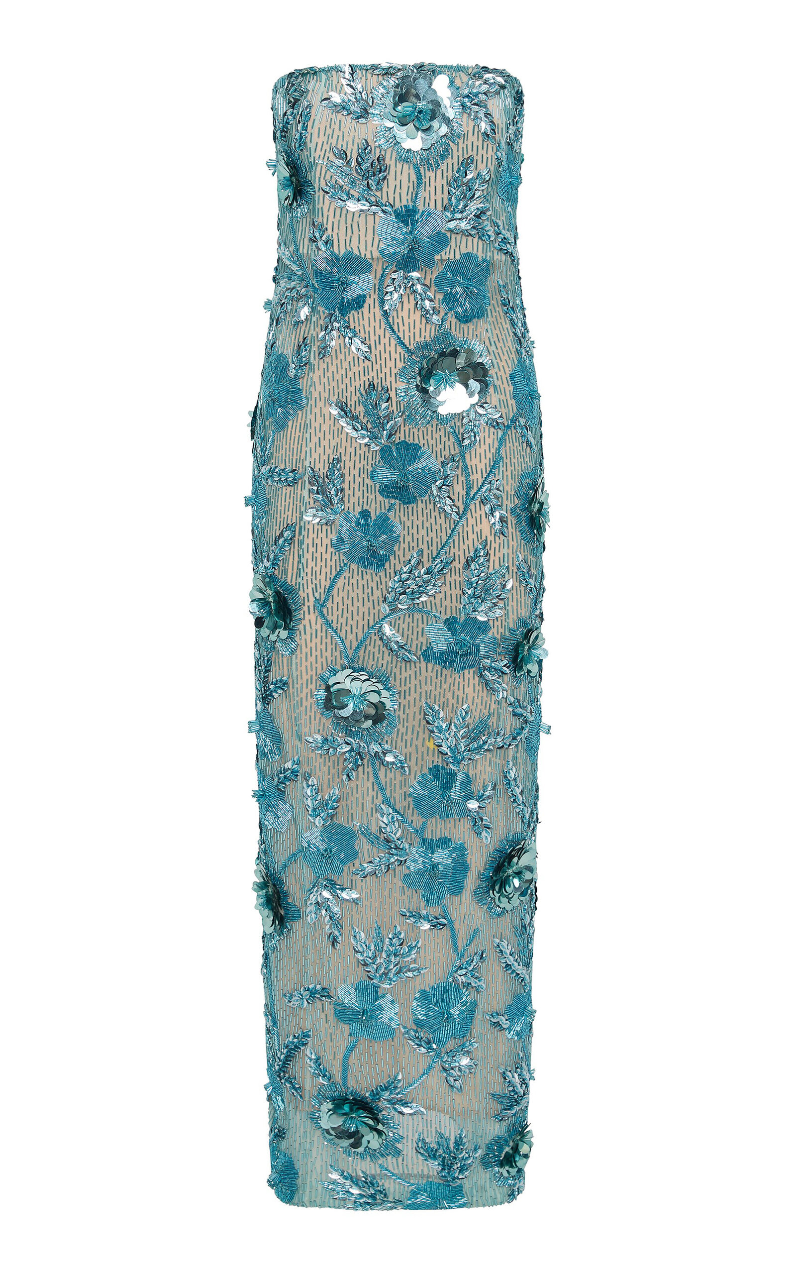 Rachel Gilbert Pierre 3D Appliqué-Embellished Gown