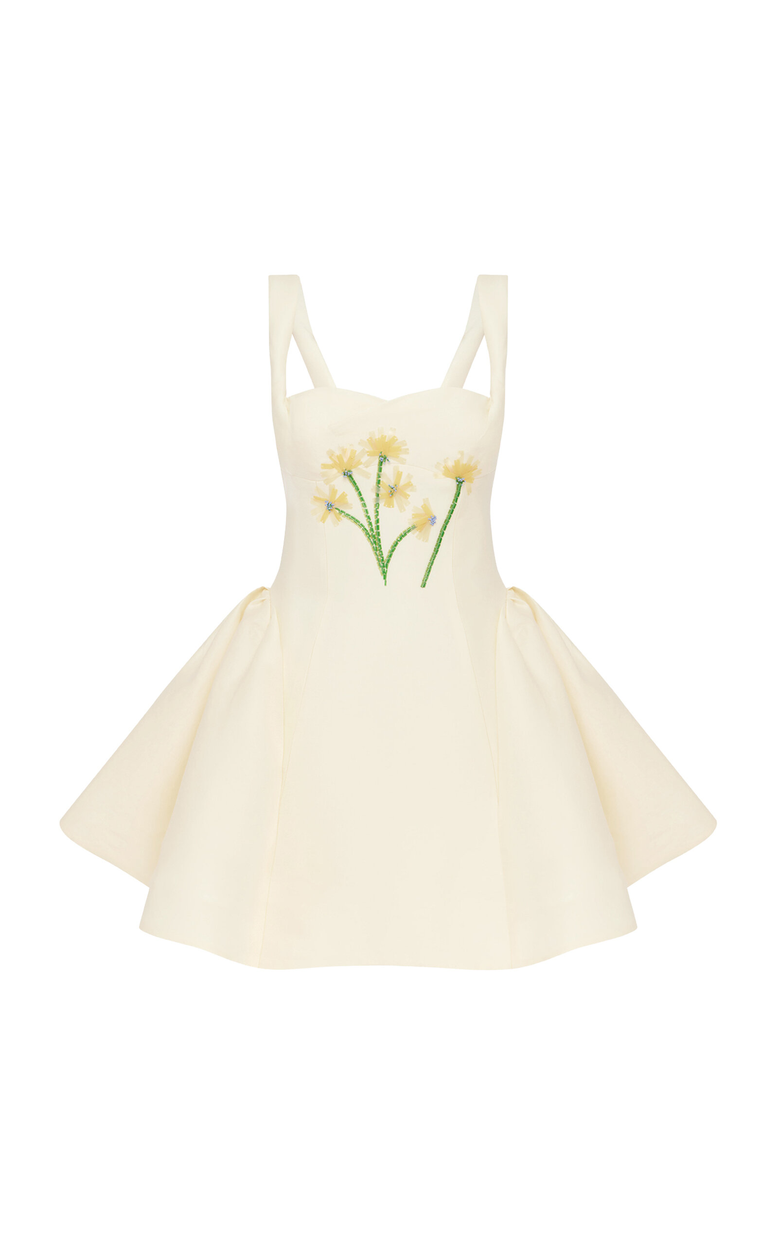 Leo Lin Ariel Floral-Embellished Wool-Silk Mini Dress