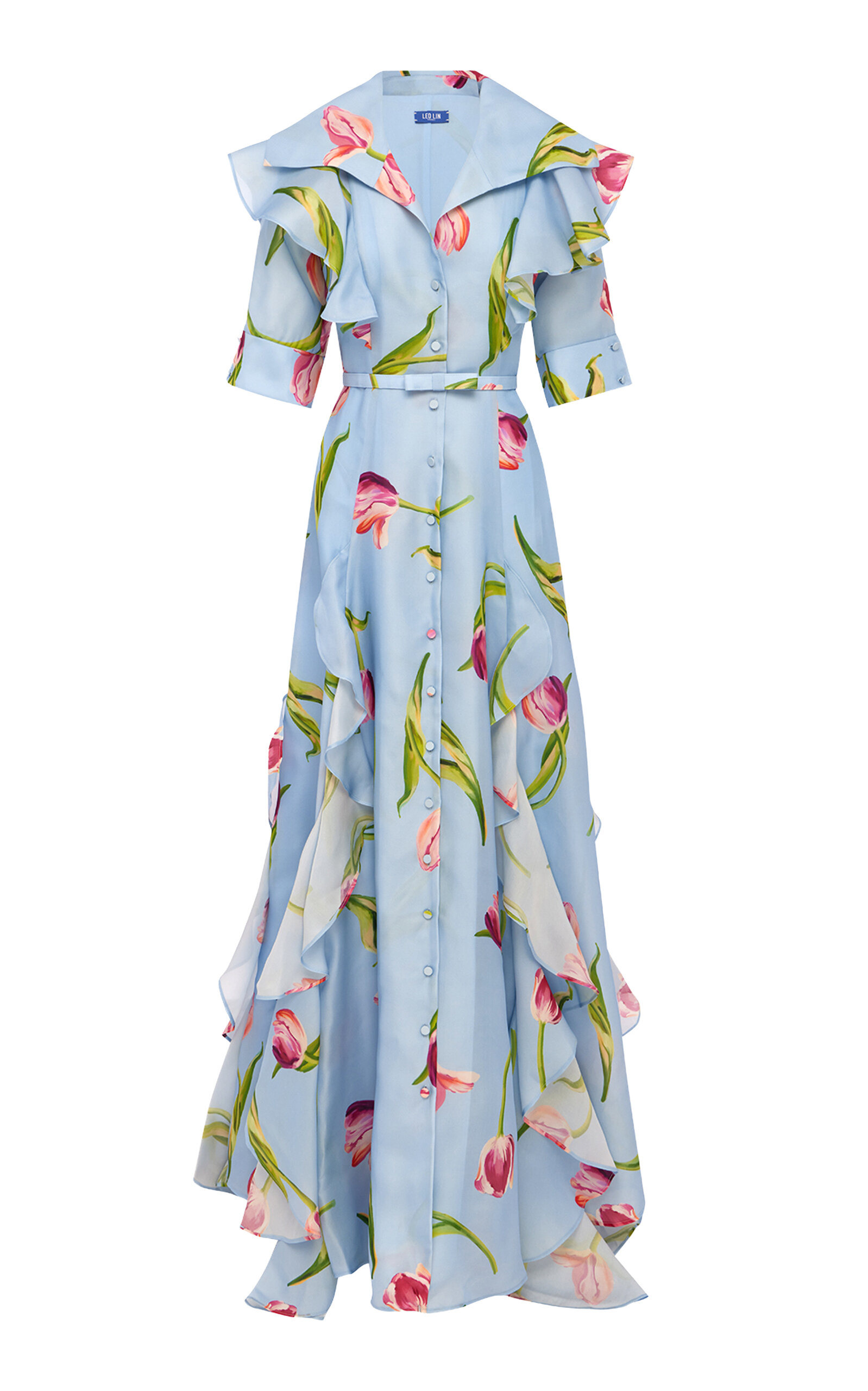 Leo Lin Isabella Floral-Print Silk Maxi Dress