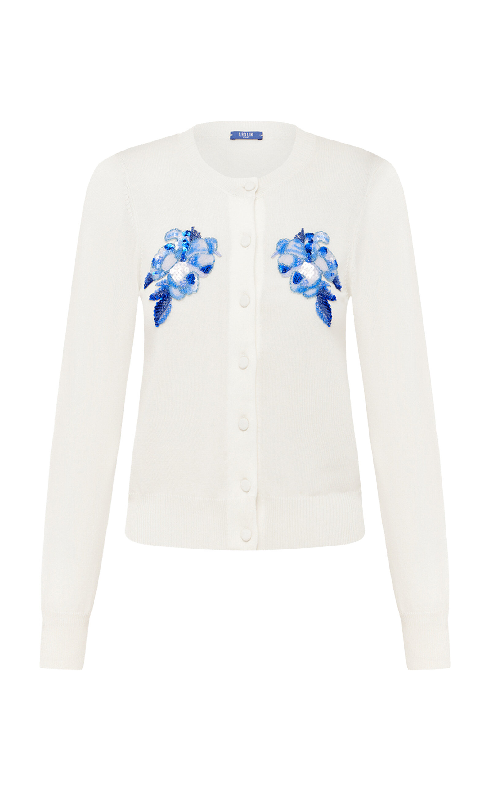 Leo Lin Floral-Embellished Cardigan