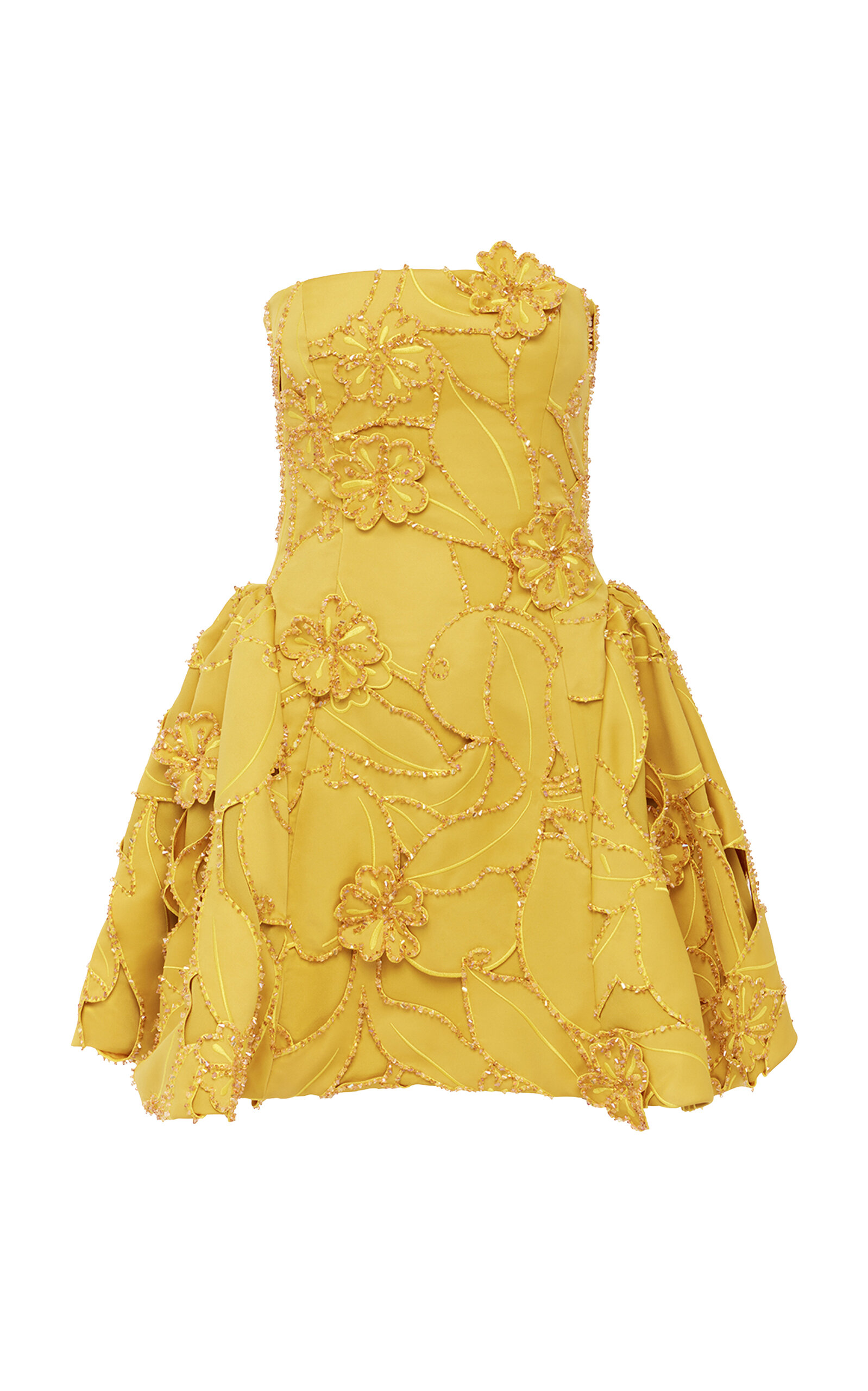 Leo Lin Lena Floral-Appliqued Mini Dress