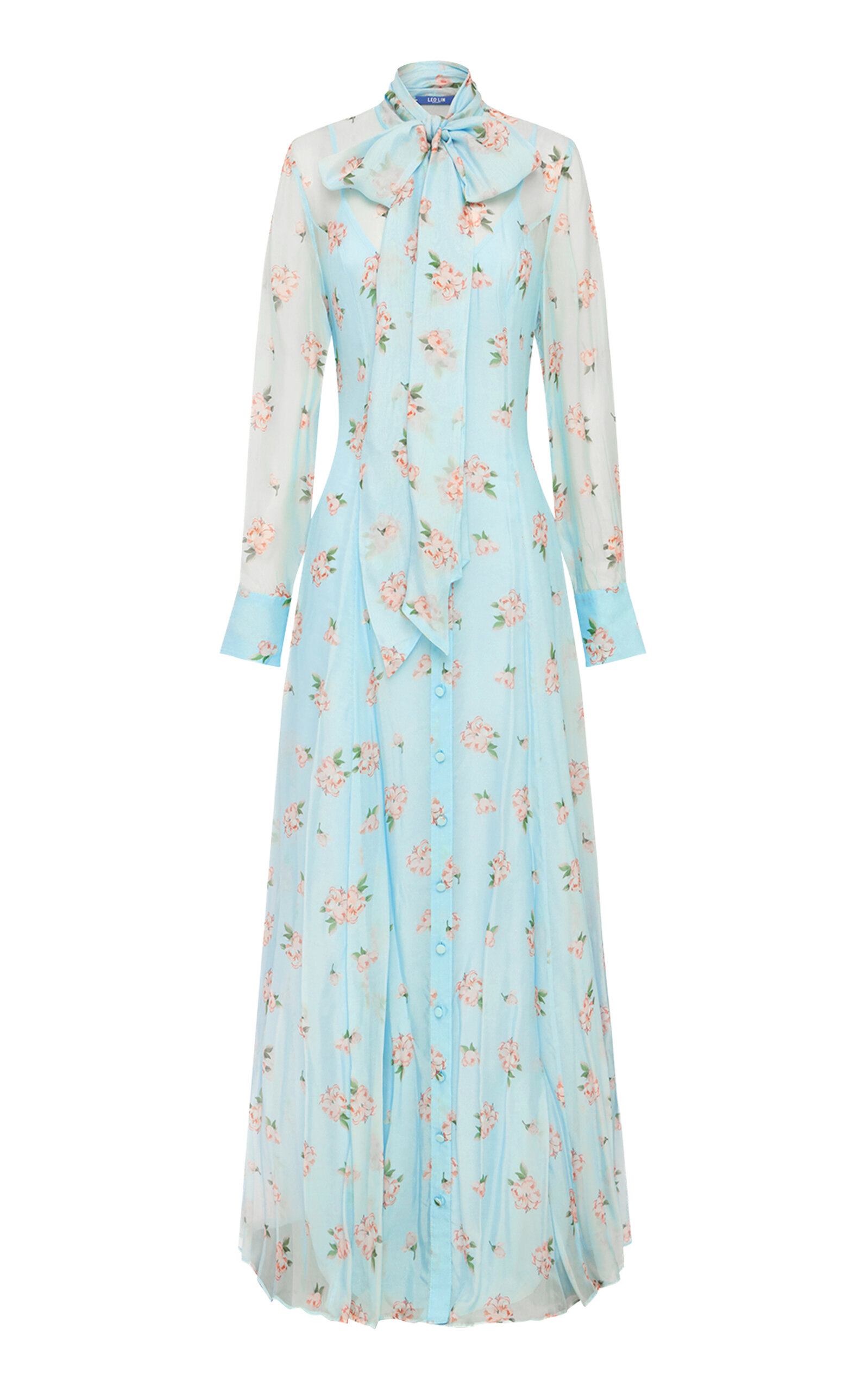 Leo Lin Lilith Floral-Print Tie-Detail Maxi Dress