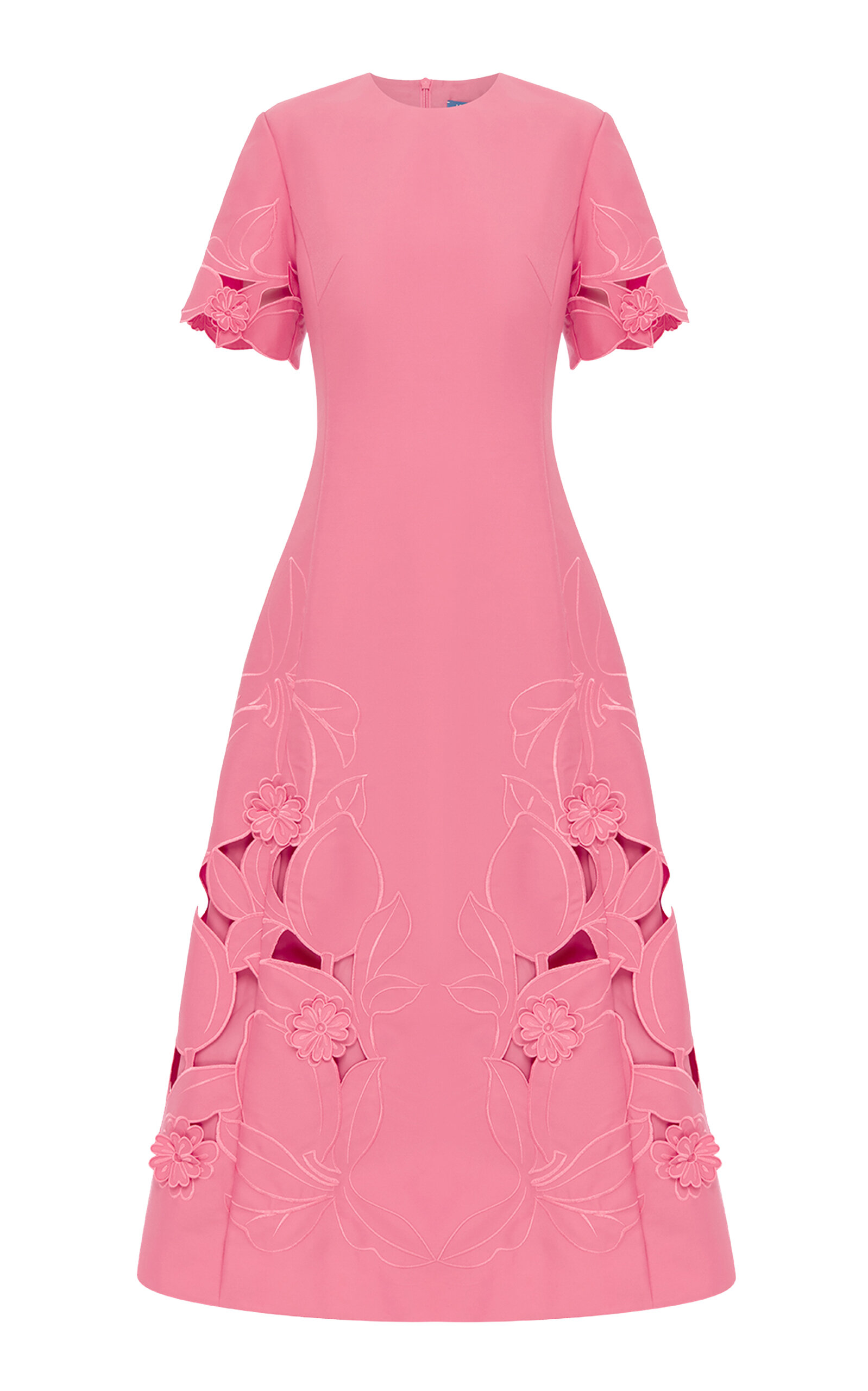 Leo Lin Caroline Floral-Appliqued Midi Dress