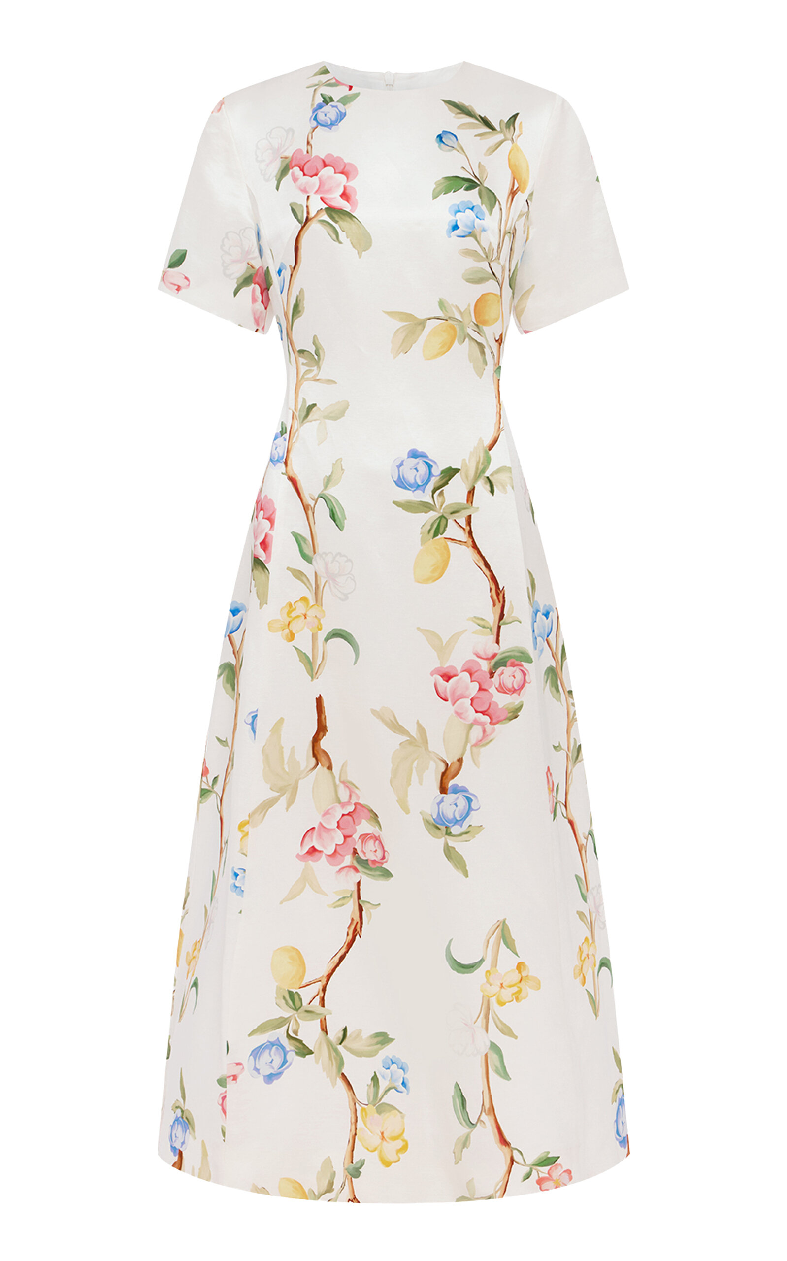 Leo Lin Caroline Floral-Print Linen-Silk Midi Dress